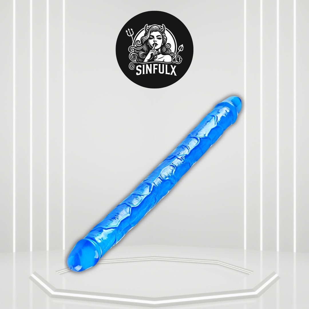 BlueEase 11.8” Slim Double-Ended Dildo Beginner Toy - SinfulX - Personal Care > Sexual Wellness > Dual-Ended Stimulator