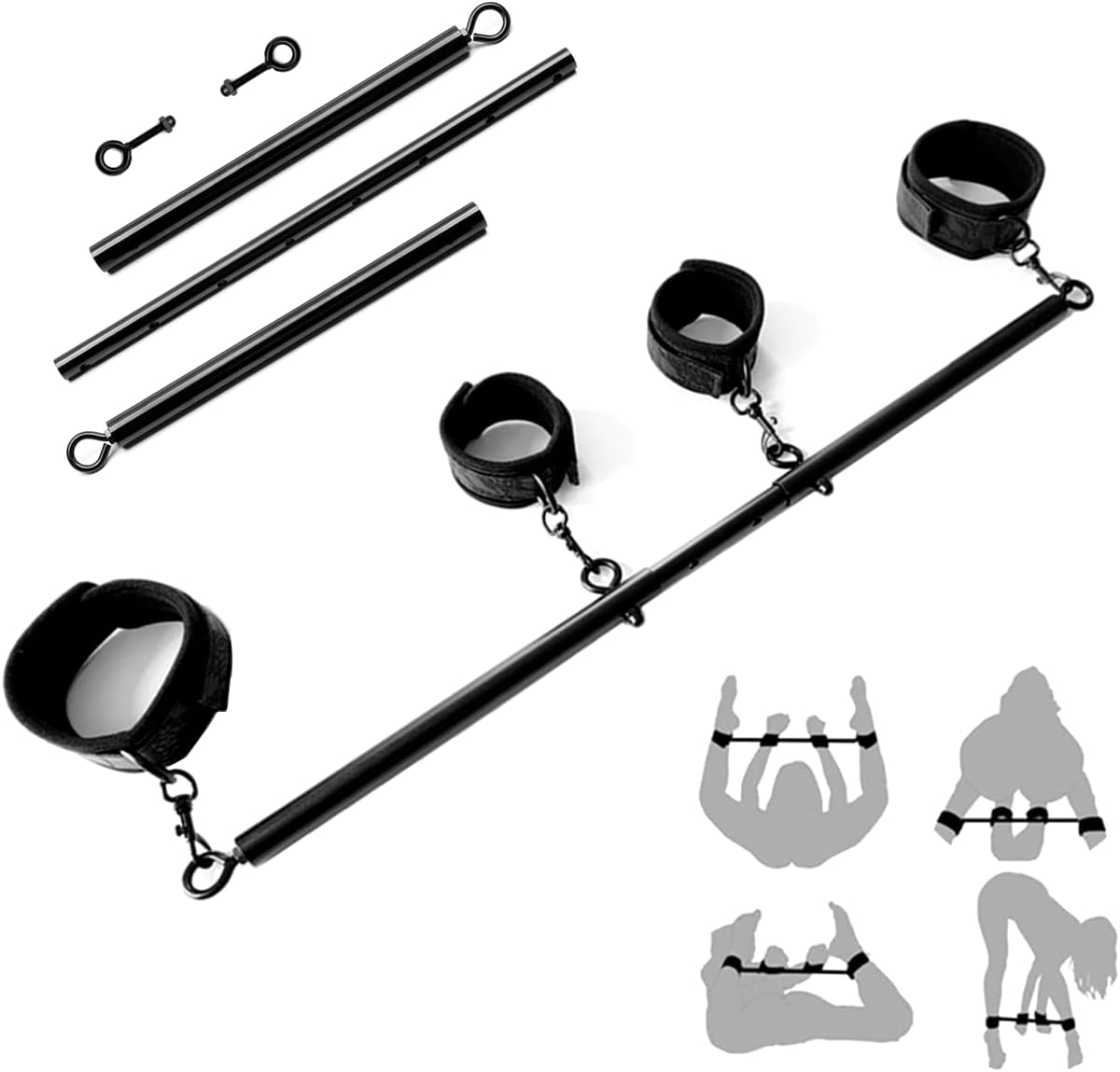 Adjustable BDSM Spreader Bar Restraint Set_SinfulX_premium_sex_toys