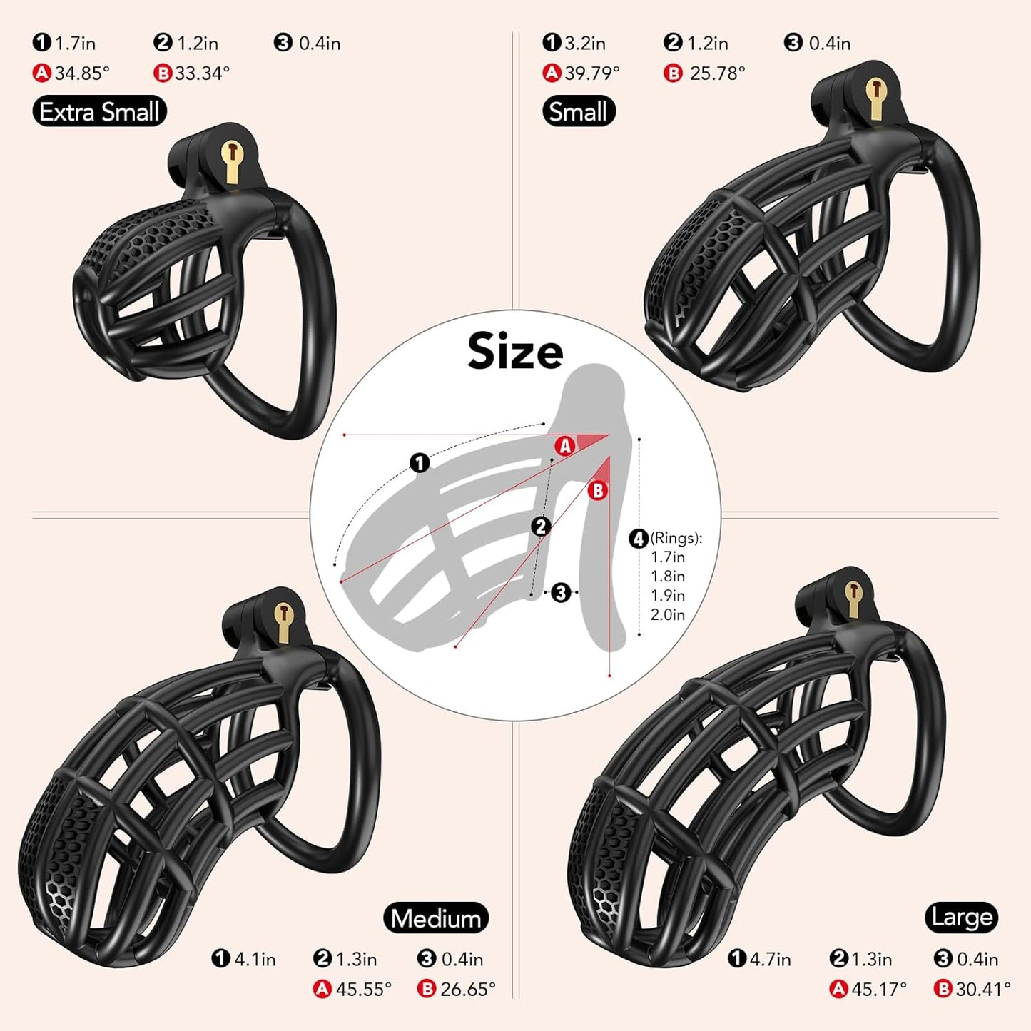 Versatile Multi-Size Male Chastity Cage for BDSM_SinfulX_premium_sex_toys