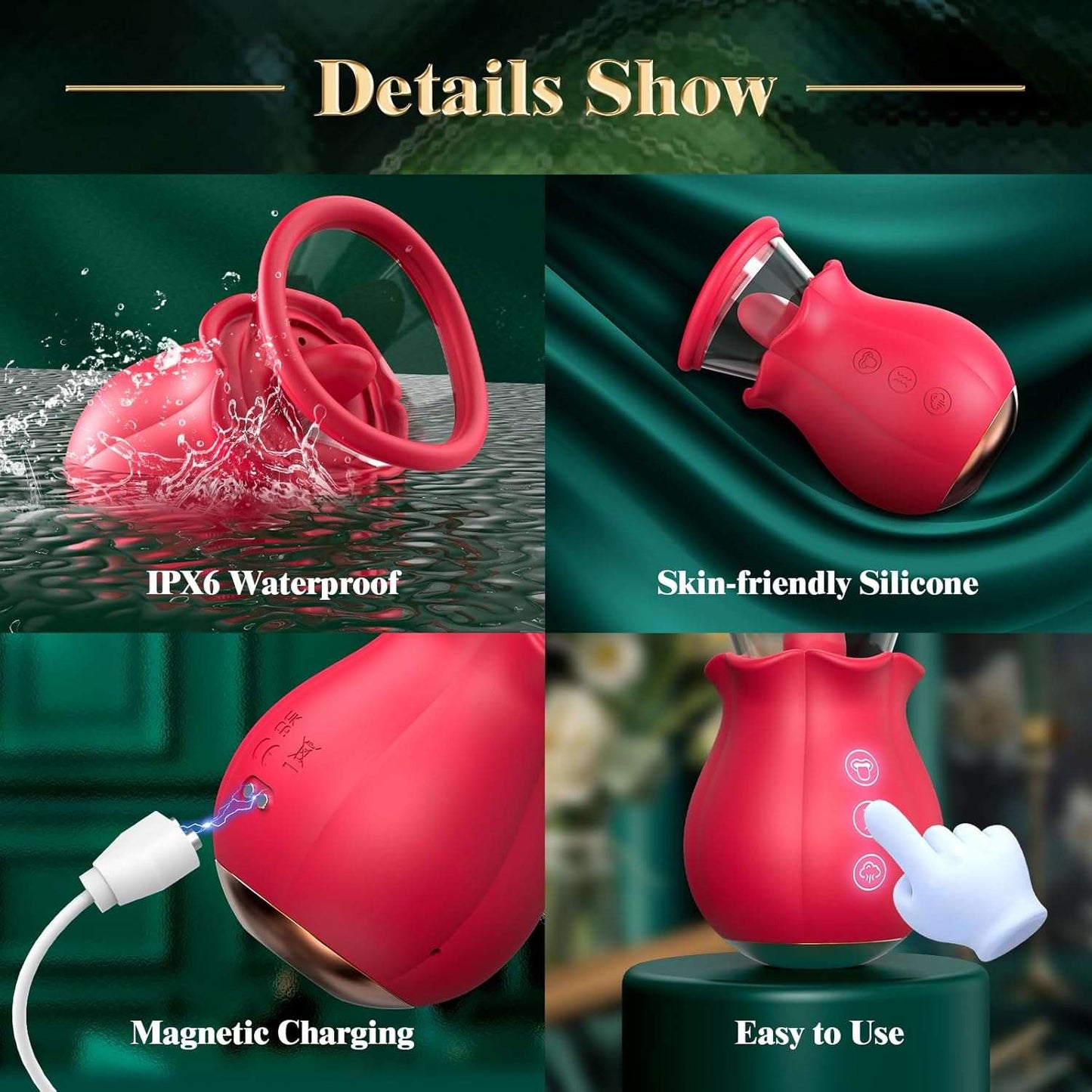 Blooming Rose Clitoral Suction Vibrator_SinfulX_premium_sex_toys