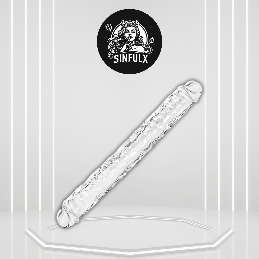 ClearMorph 13” Double-Ended Dildo Flexible Clear Toy - SinfulX - Personal Care > Sexual Wellness > Dual-Ended Stimulator