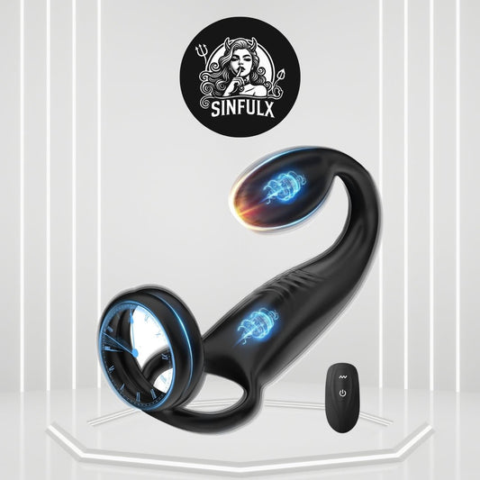CorePulseX Prostate Massager Cock Ring 10 Modes Remote Silicone - SinfulX - Personal Care > Sexual Wellness > Prostate Massager Cock Ring