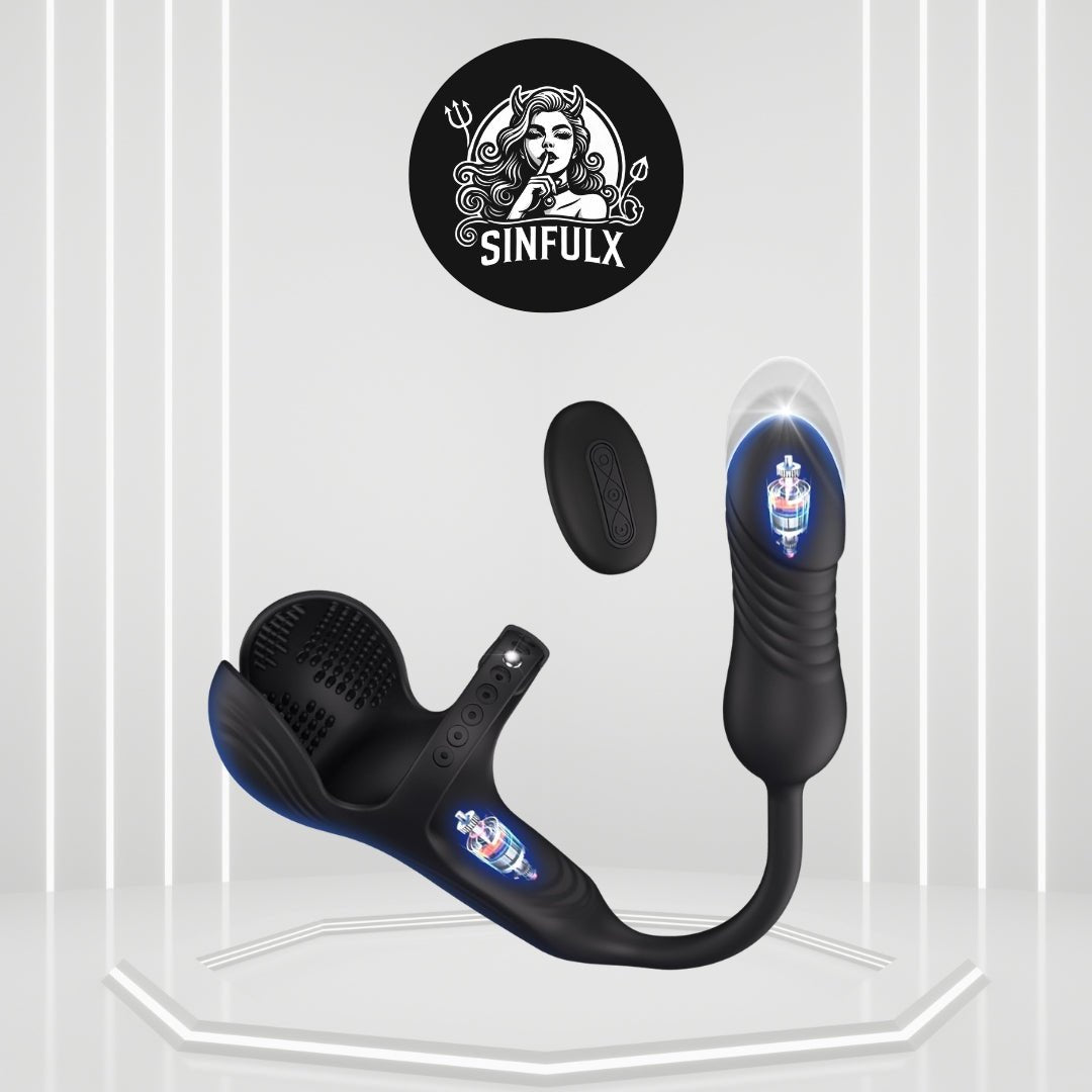 DominusCore Thrusting Prostate Massager Cock Ring 10 Modes - SinfulX - Personal Care > Sexual Wellness > Prostate Massager Cock Ring
