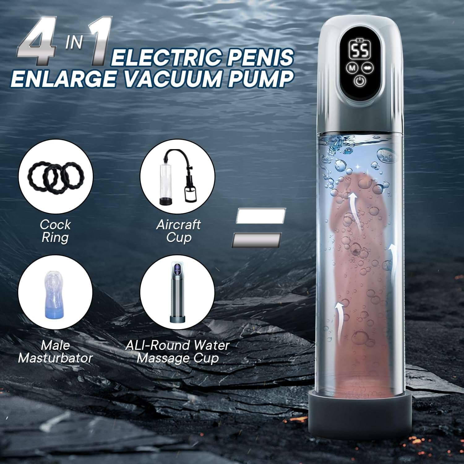 EdgeMaster Electric Pocket Pussy Penis Pump - SinfulX