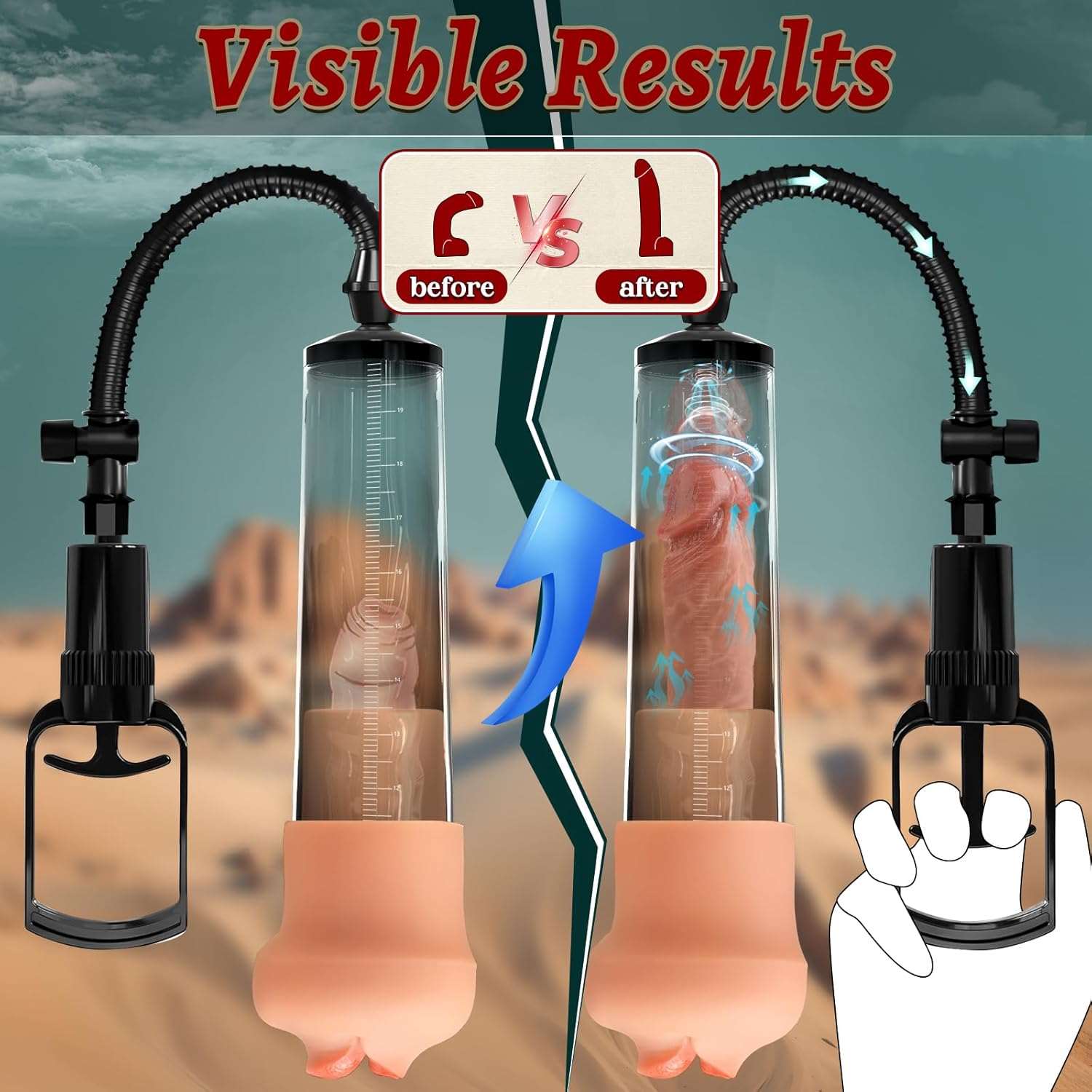EdgePleasure Manual Vacuum Penis Extender Pump - SinfulX