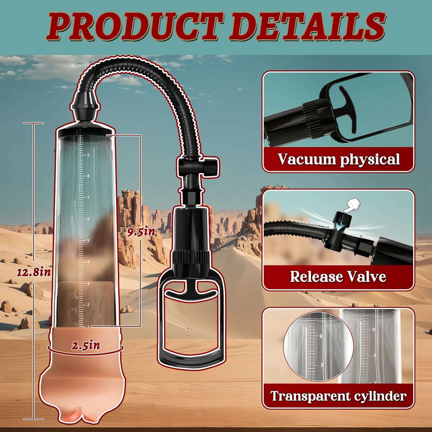 EdgePleasure Manual Vacuum Penis Extender Pump - SinfulX