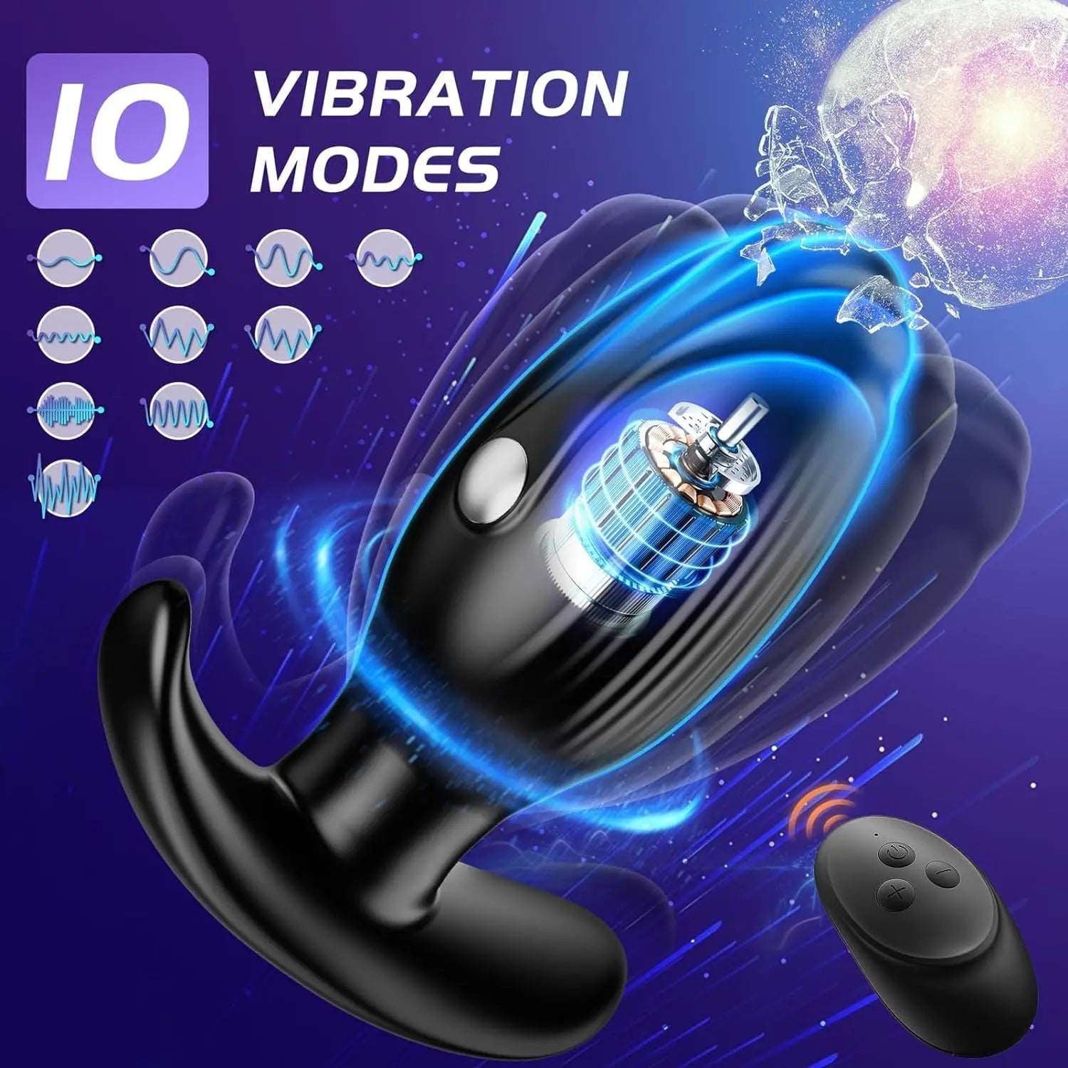 Electric Shock Vibrating Butt Plug with Remote SinfulX Electric Shock Vibrating Butt Plug with Remote SinfulX