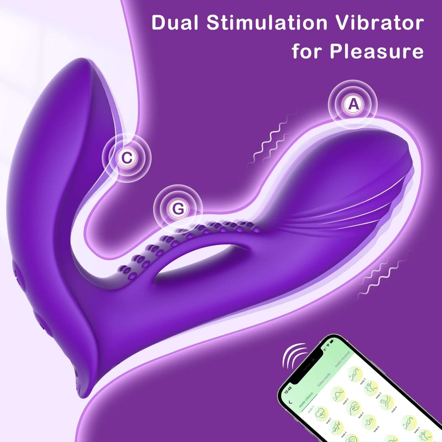 App Control Dual Stimulation Dildo Vibrator_SinfulX_premium_sex_toys