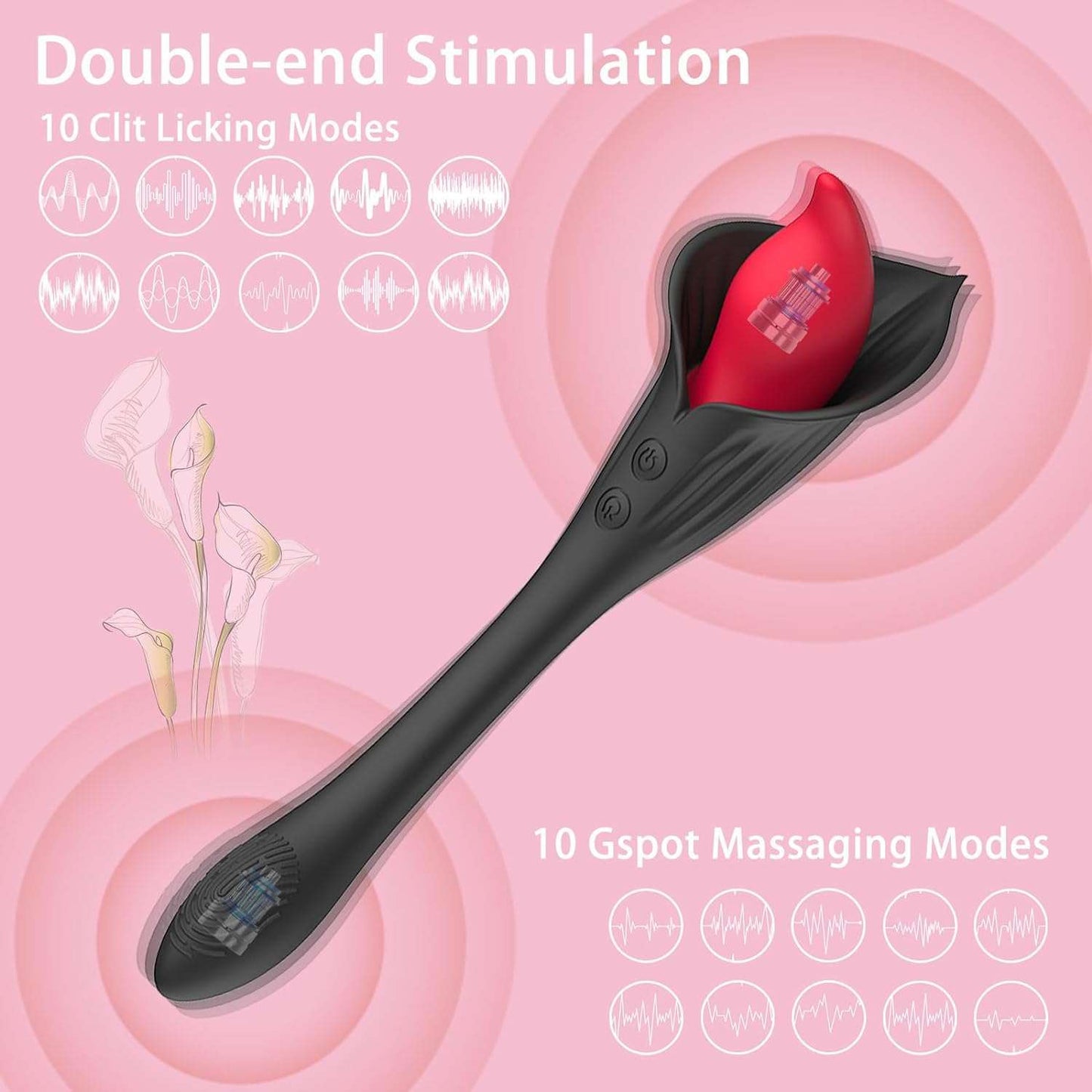 Rose Clit Stimulation Dildo Vibrator_SinfulX_premium_sex_toys