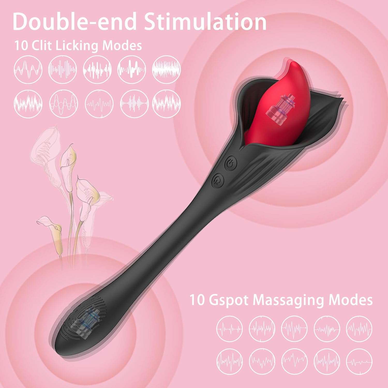 Rose Clit Stimulation Dildo Vibrator_SinfulX_premium_sex_toys