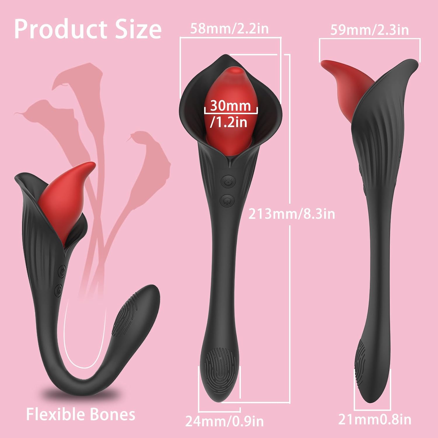 Rose Clit Stimulation Dildo Vibrator_SinfulX_premium_sex_toys