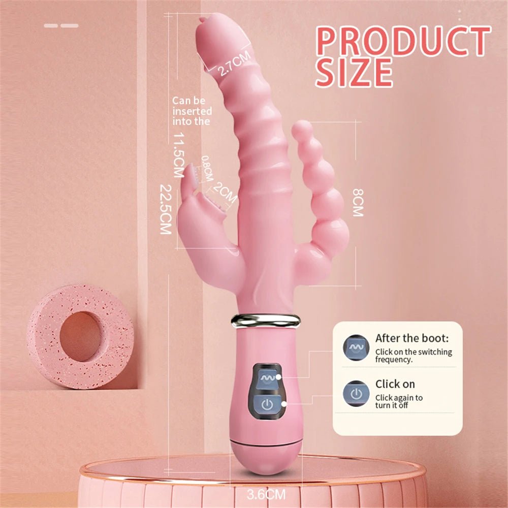 TriFusion 3 - in - 1 Rabbit Tongue Vibrator - SinfulX - Personal Care > Sexual Wellness > G - Spot Vibrator