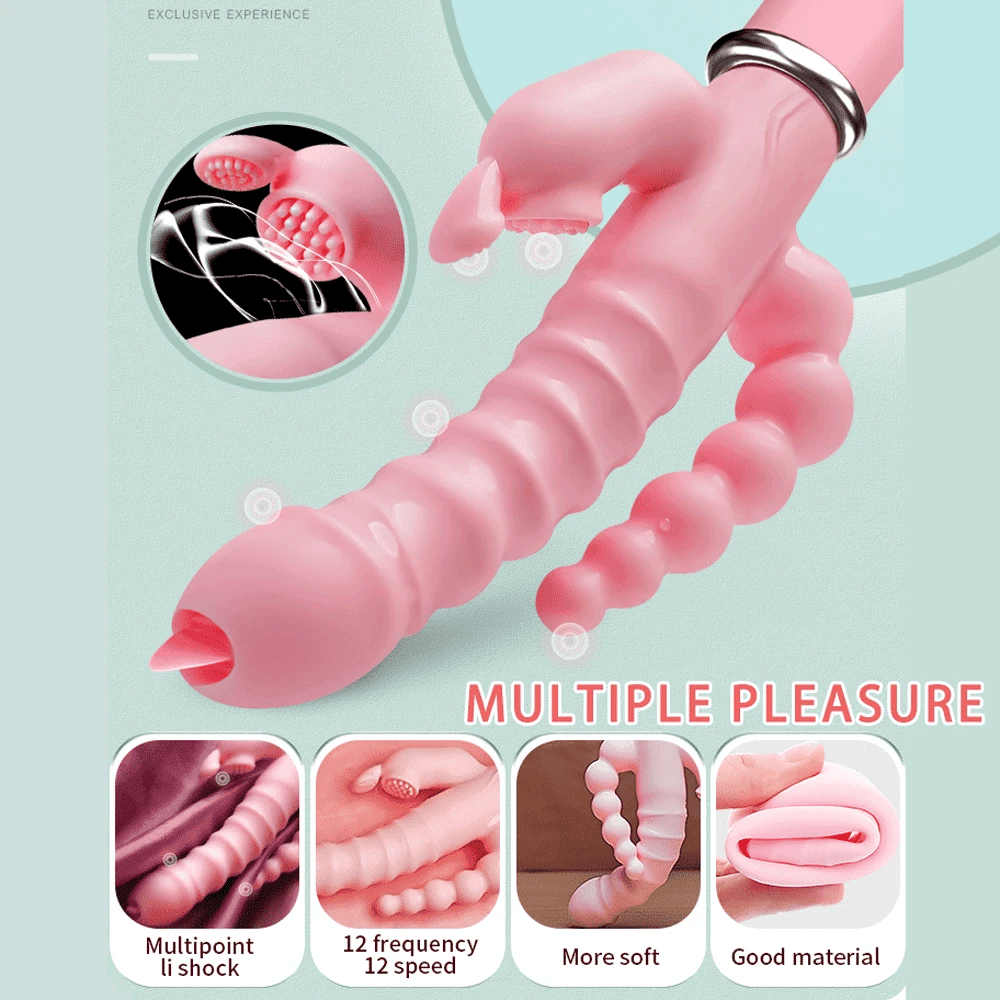 TriFusion 3 - in - 1 Rabbit Tongue Vibrator - SinfulX - Personal Care > Sexual Wellness > G - Spot Vibrator