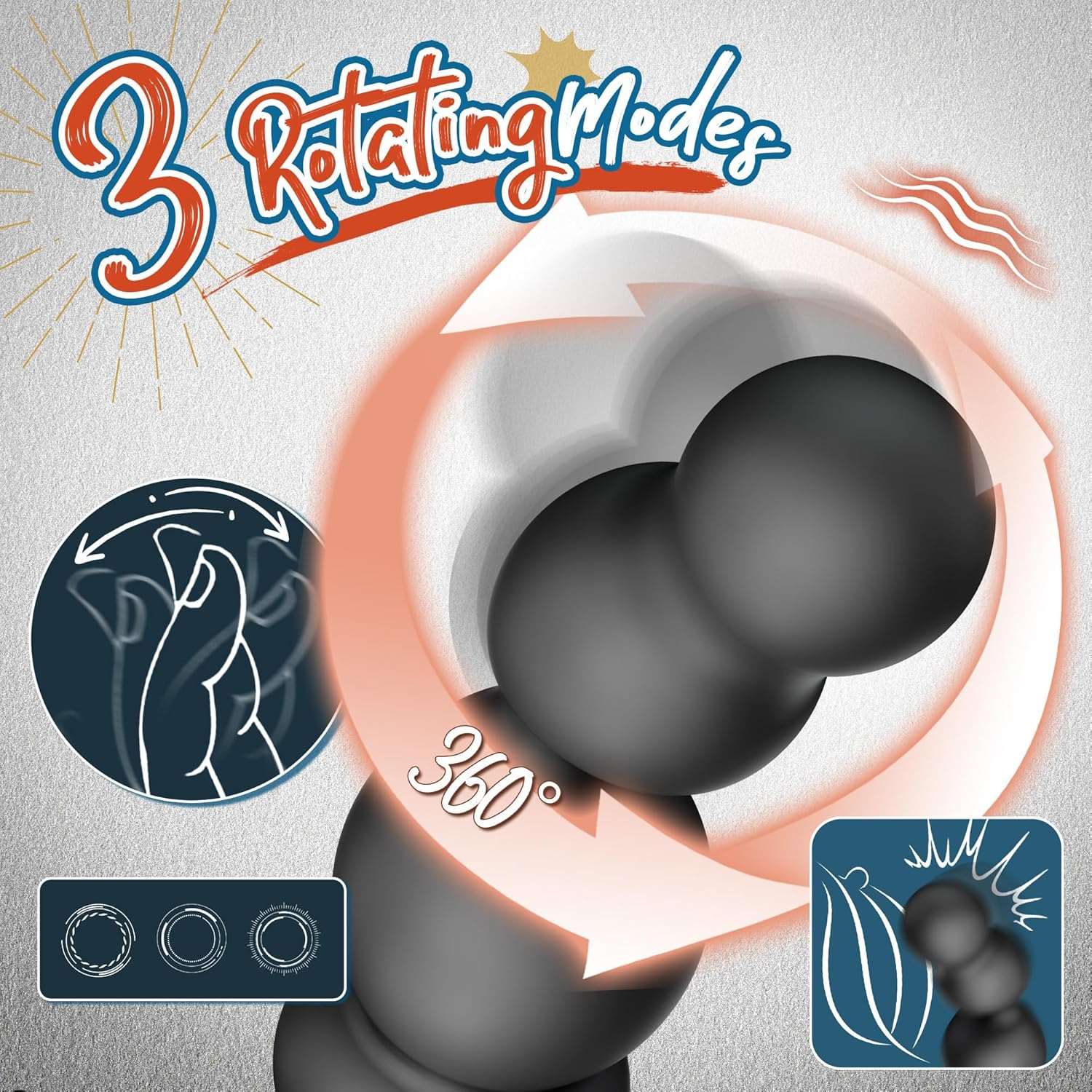 HyperLoop Rotating Anal Vibrator Penis Ring - SinfulX