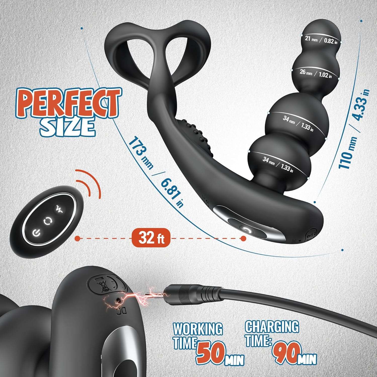HyperLoop Rotating Anal Vibrator Penis Ring - SinfulX