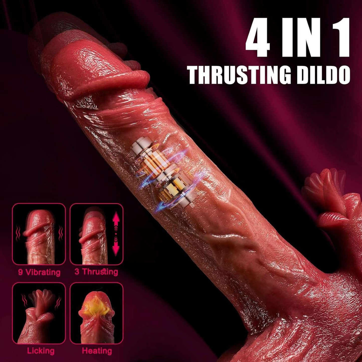 ThrustLick Dual Stimulation Thrusting Dildo_SinfulX_premium_sex_toys