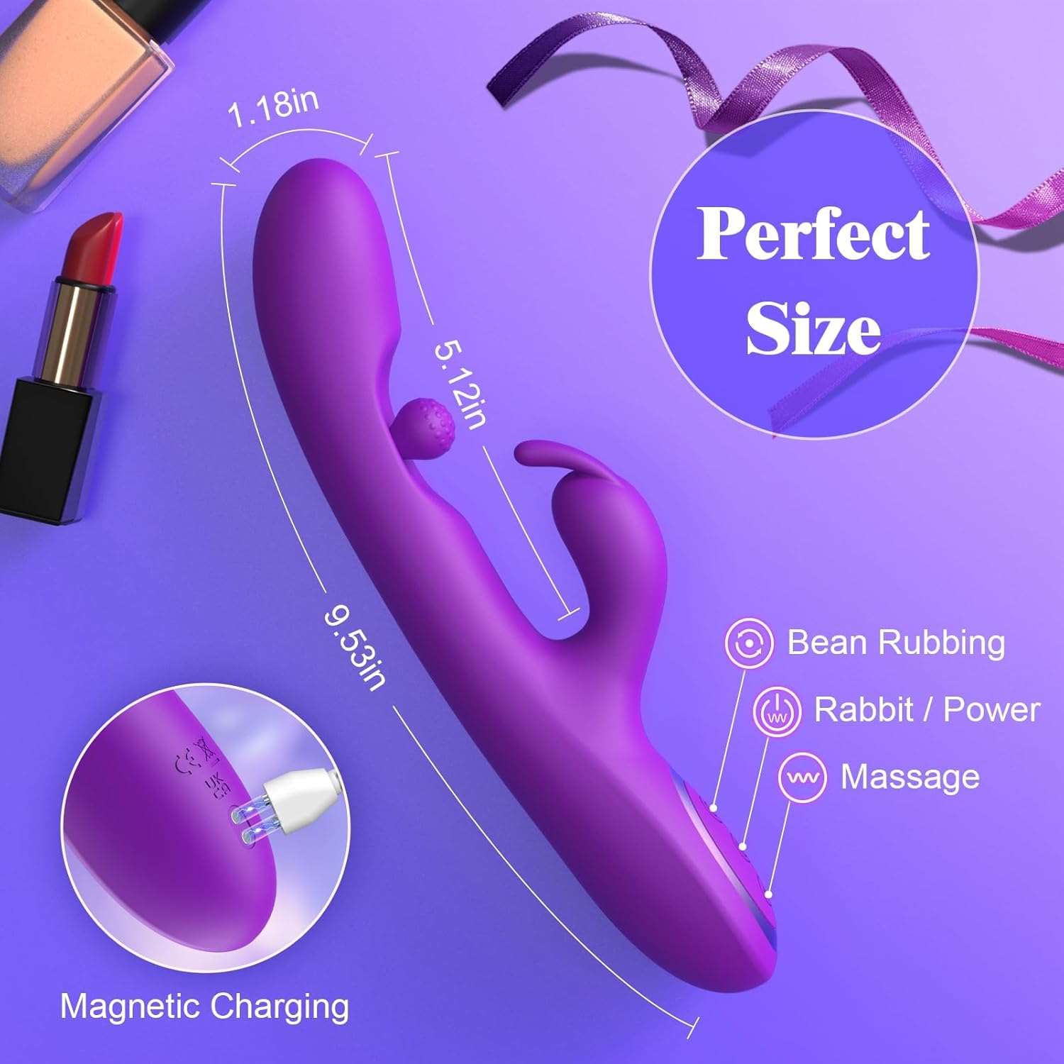 LustSpark G - Spot 360° Rotation Rabbit Dildo Vibrator - SinfulX