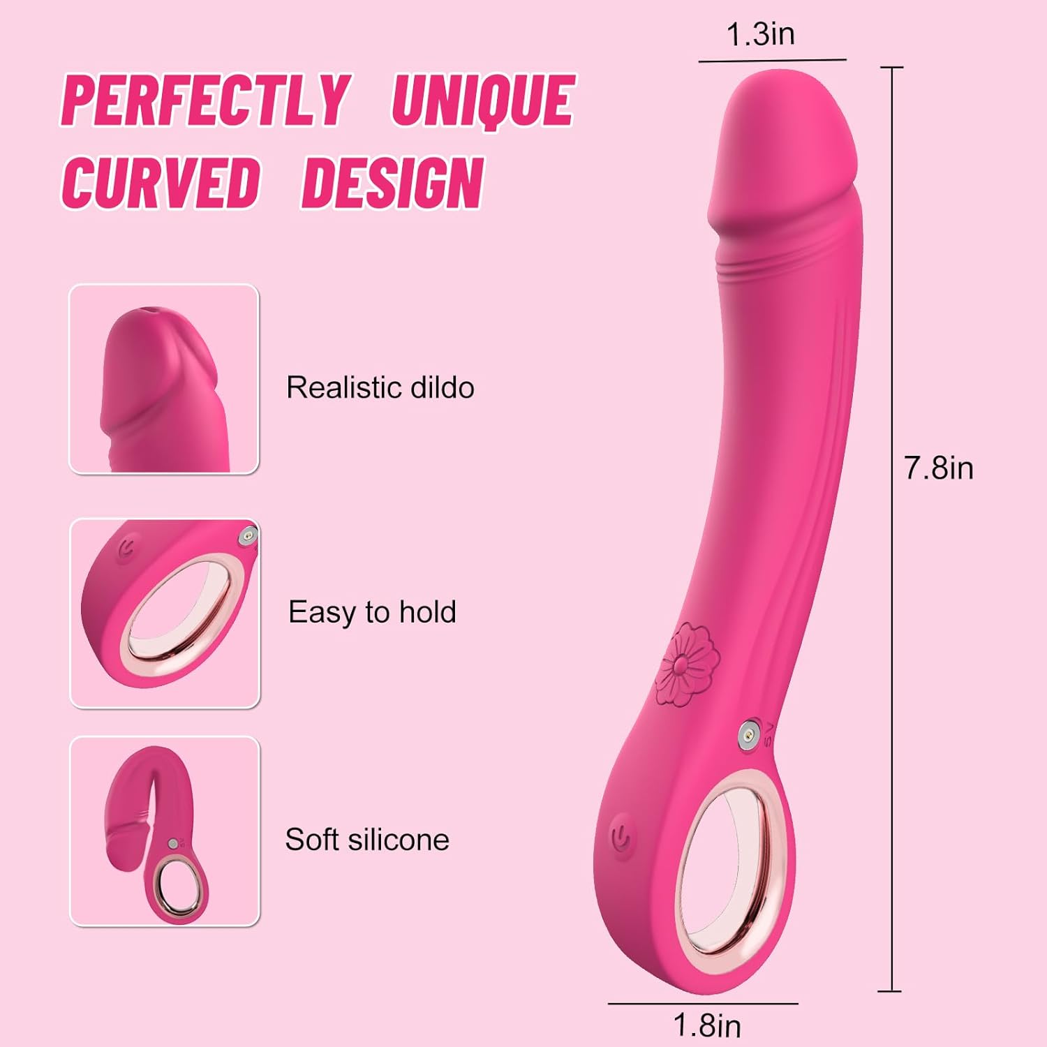 LuxePeak Ergonomic Ring Handle Dildo Vibrator - SinfulX