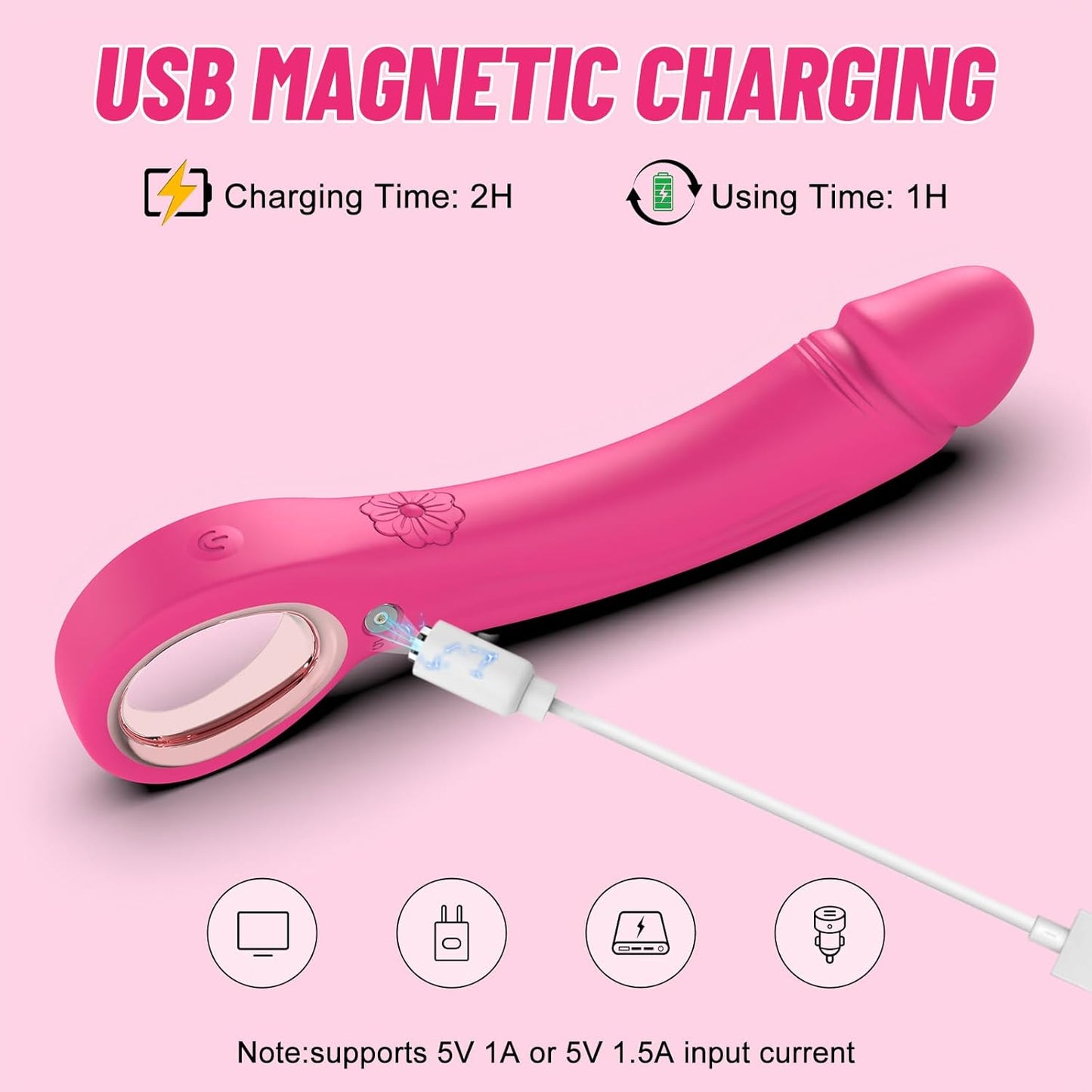 LuxePeak Ergonomic Ring Handle Dildo Vibrator - SinfulX