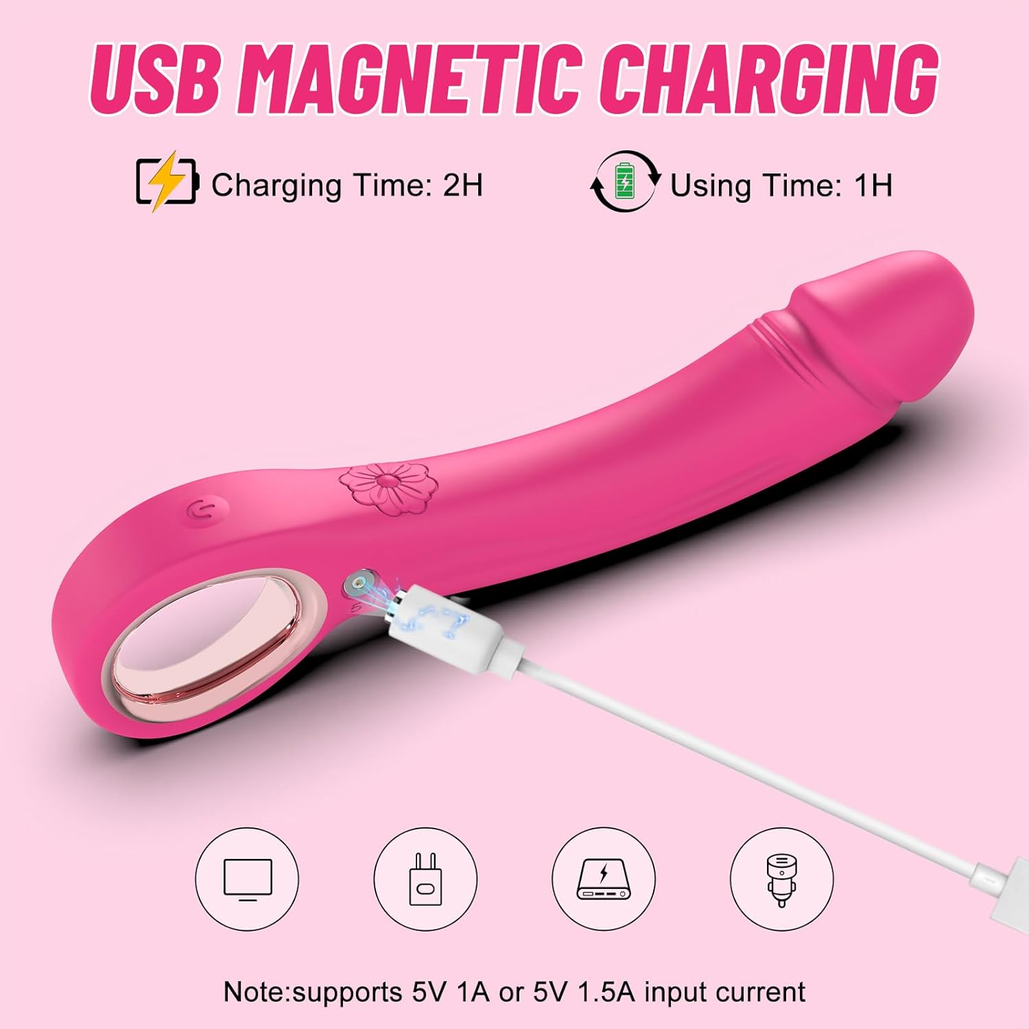 LuxePeak Ergonomic Ring Handle Dildo Vibrator - SinfulX