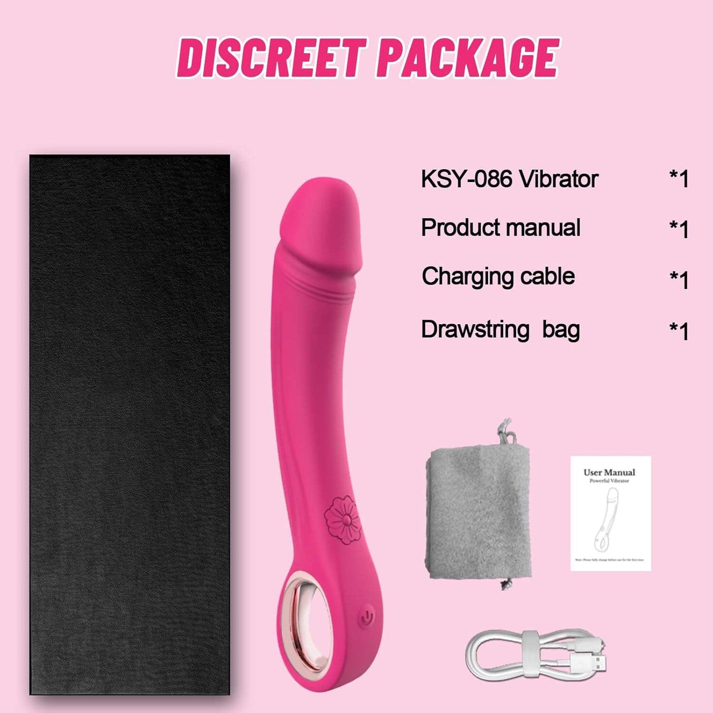 LuxePeak Ergonomic Ring Handle Dildo Vibrator - SinfulX
