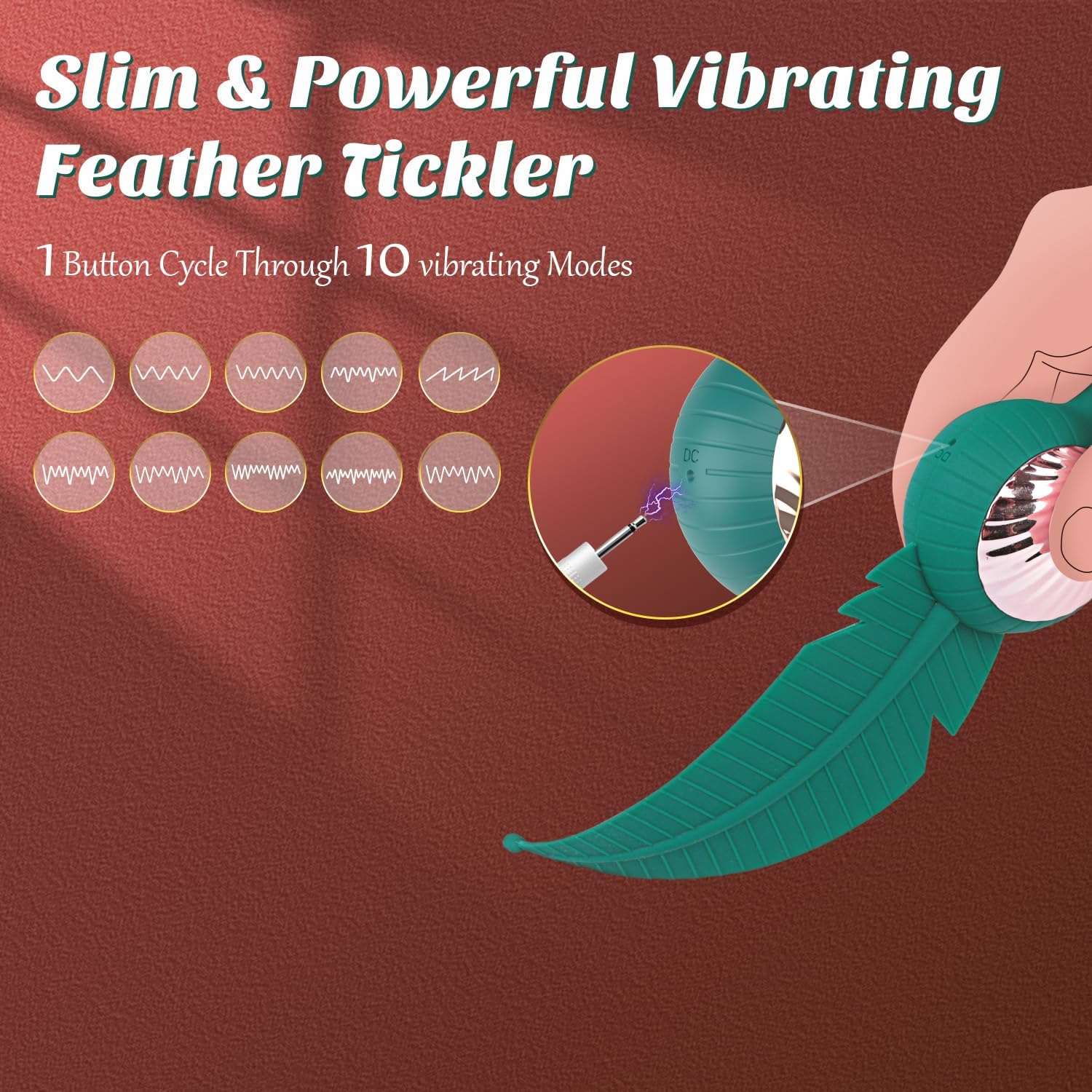LuxeWhisper BDSM Foreplay Feather Vibrator - SinfulX
