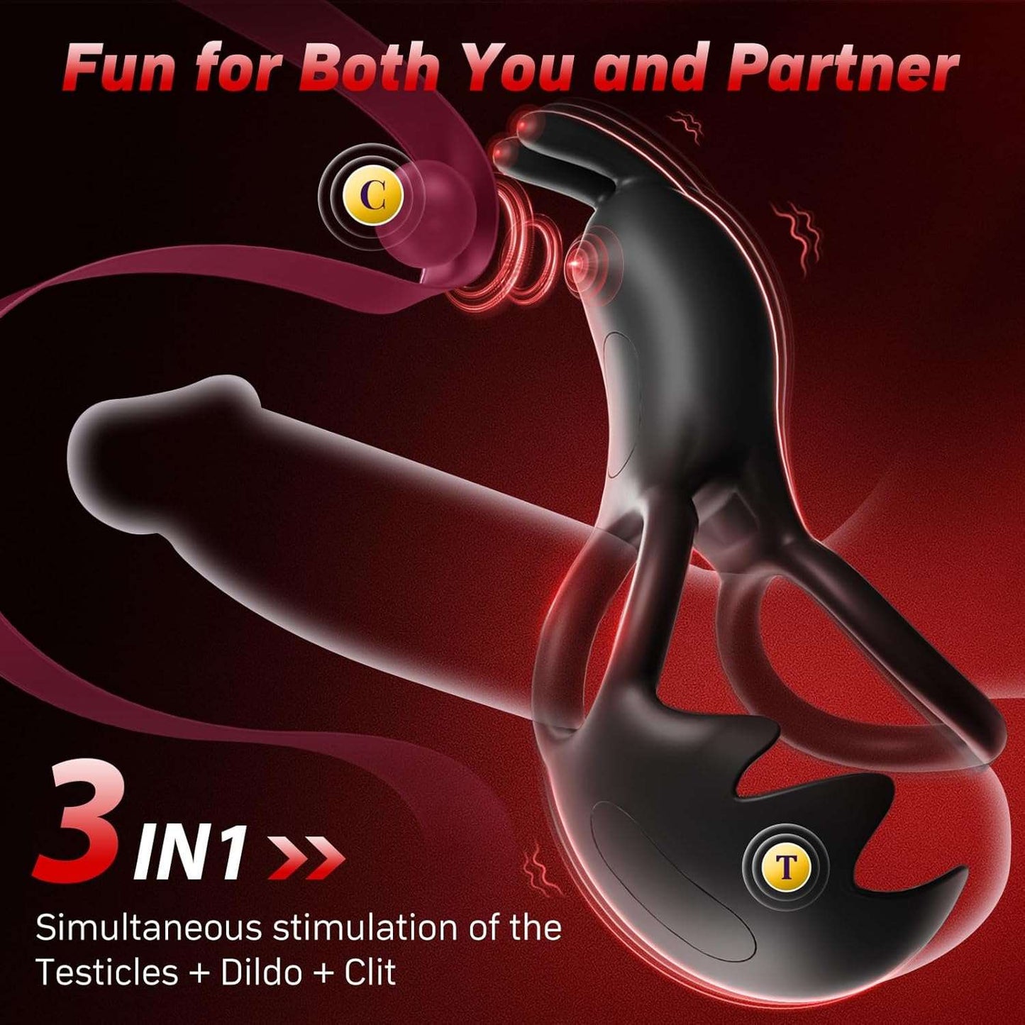 MonarchReach Vibrating Penis Ring Rabbit Stimulator - SinfulX