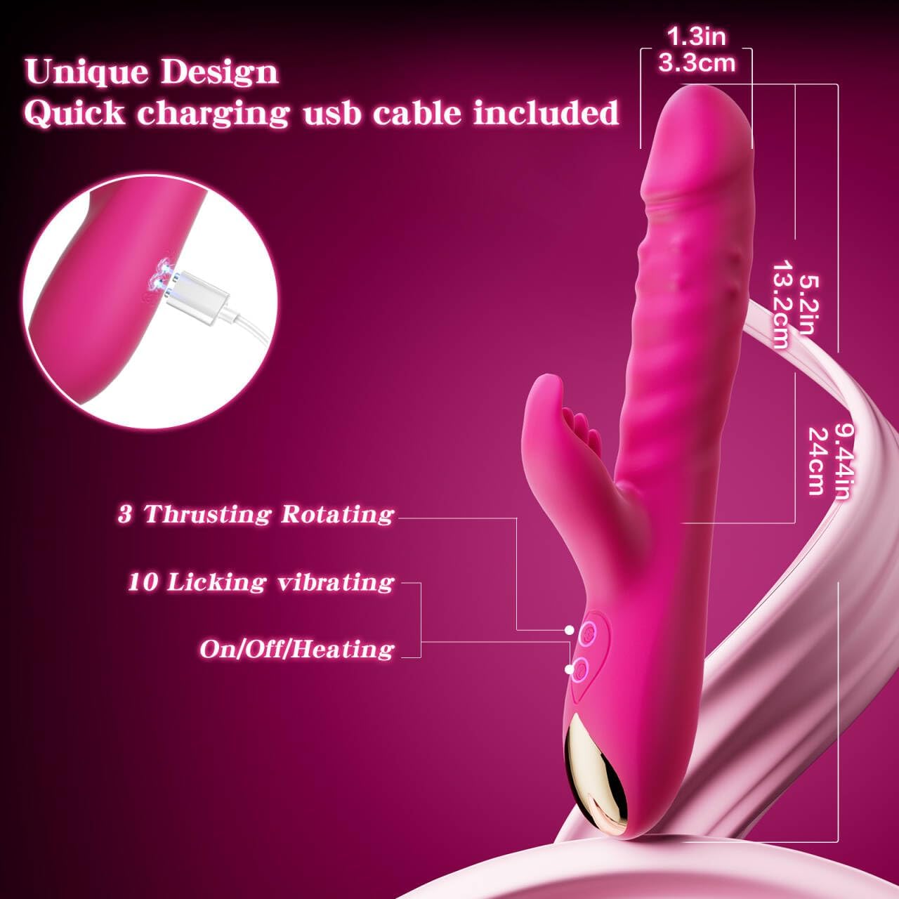 MotionRover Thrusting & Rotating Pleasure Dildo Vibrator_SinfulX_premium_sex_toys