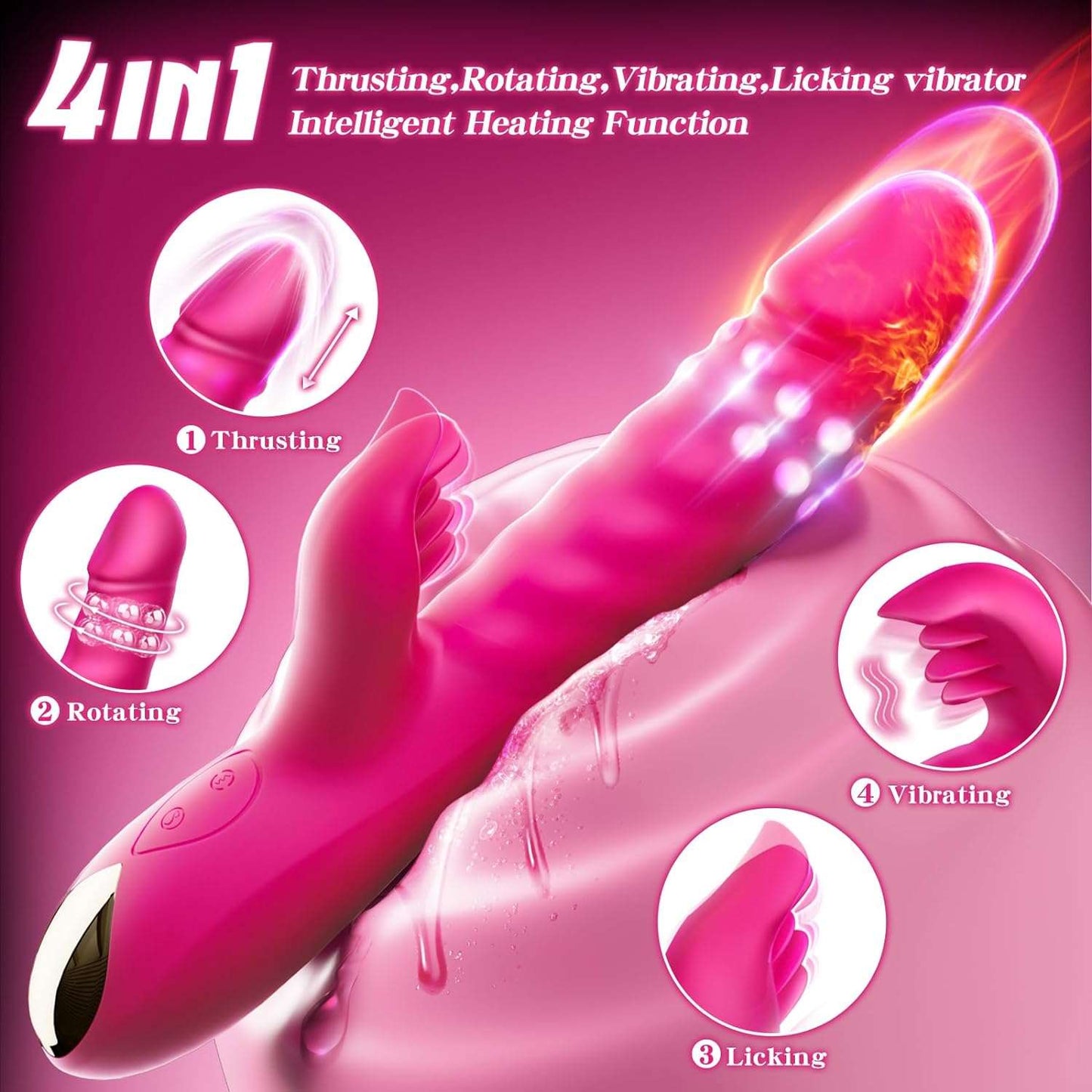 MotionRover Thrusting & Rotating Pleasure Dildo Vibrator - SinfulX