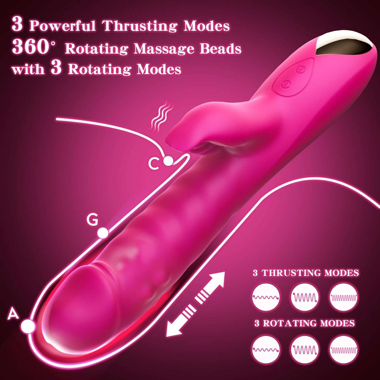 MotionRover Thrusting & Rotating Pleasure Dildo Vibrator - SinfulX