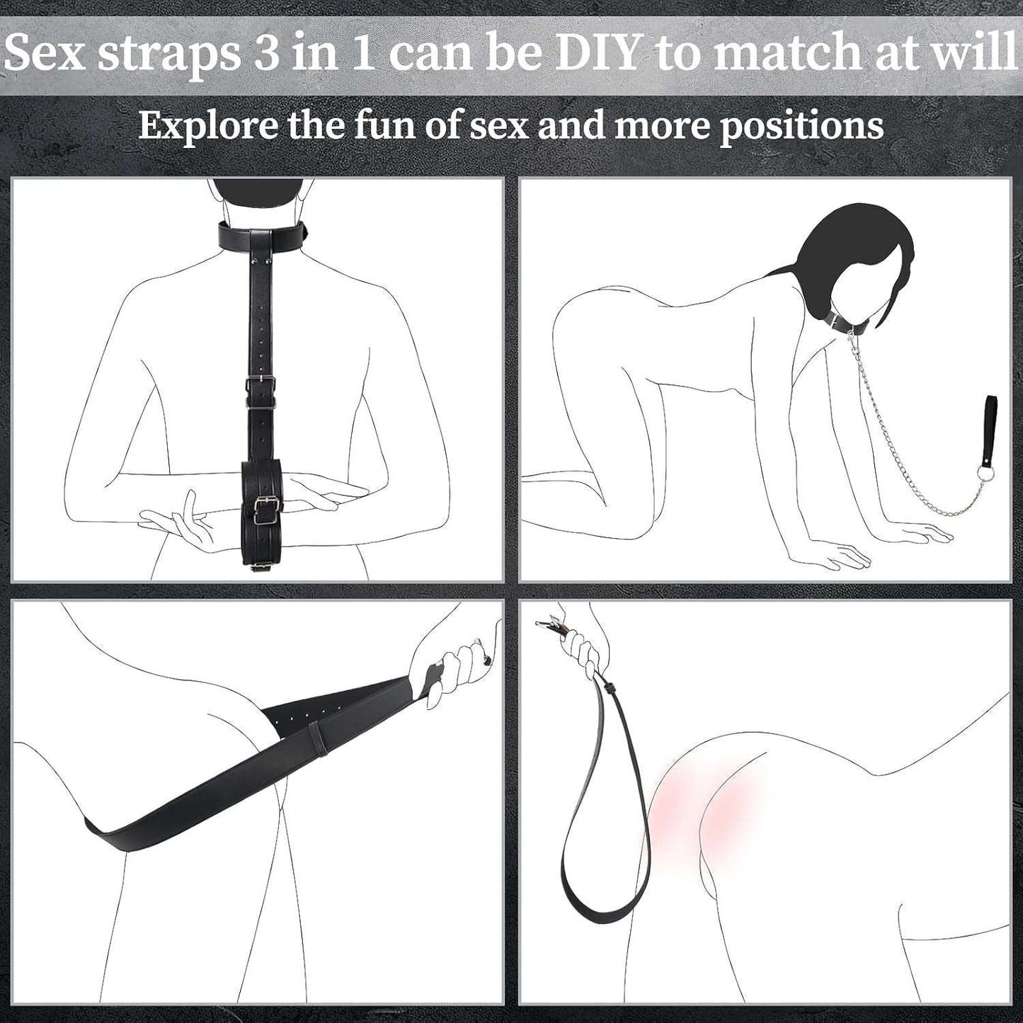 Neck - to - Wrist BDSM Restraint System - SinfulX