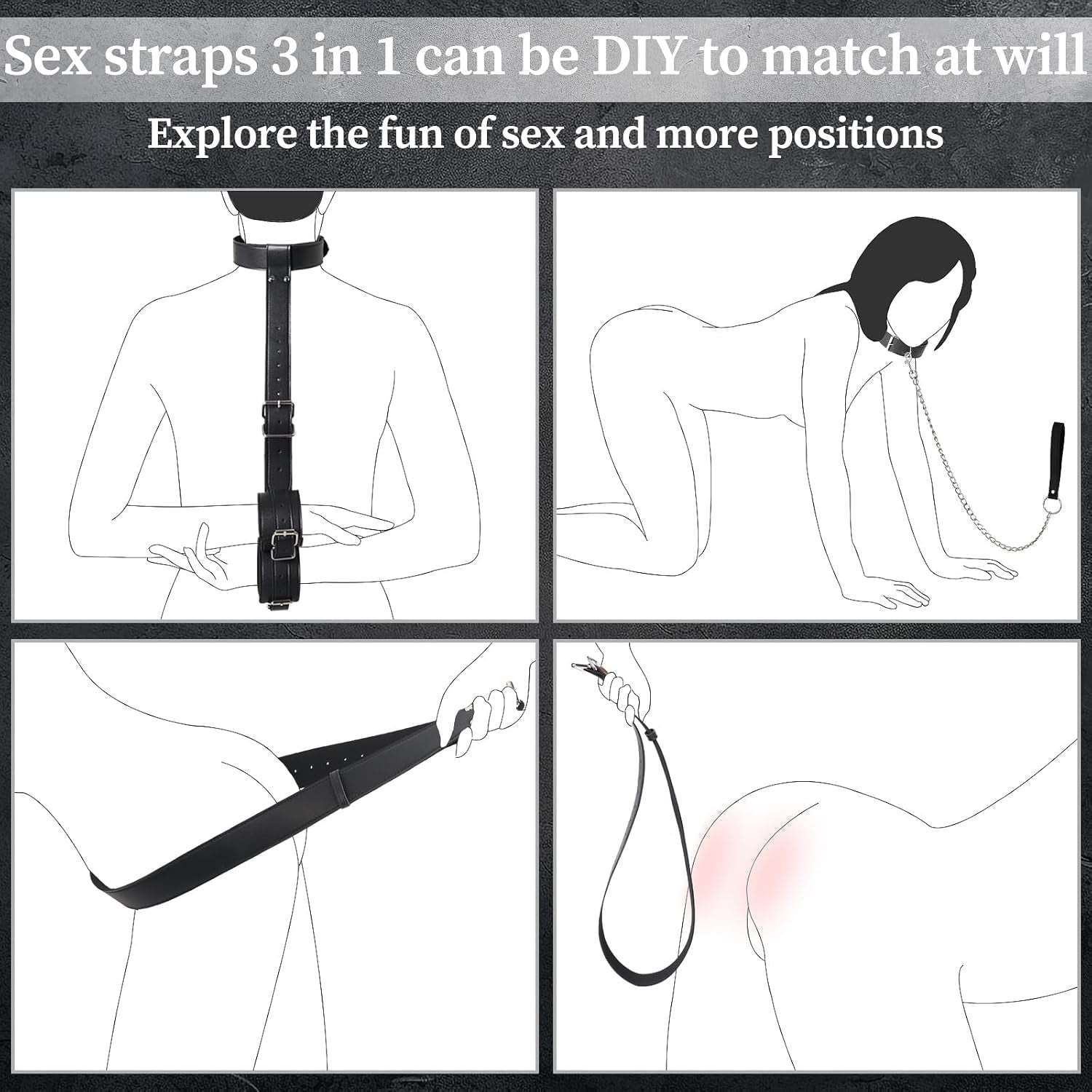 Neck - to - Wrist BDSM Restraint System - SinfulX