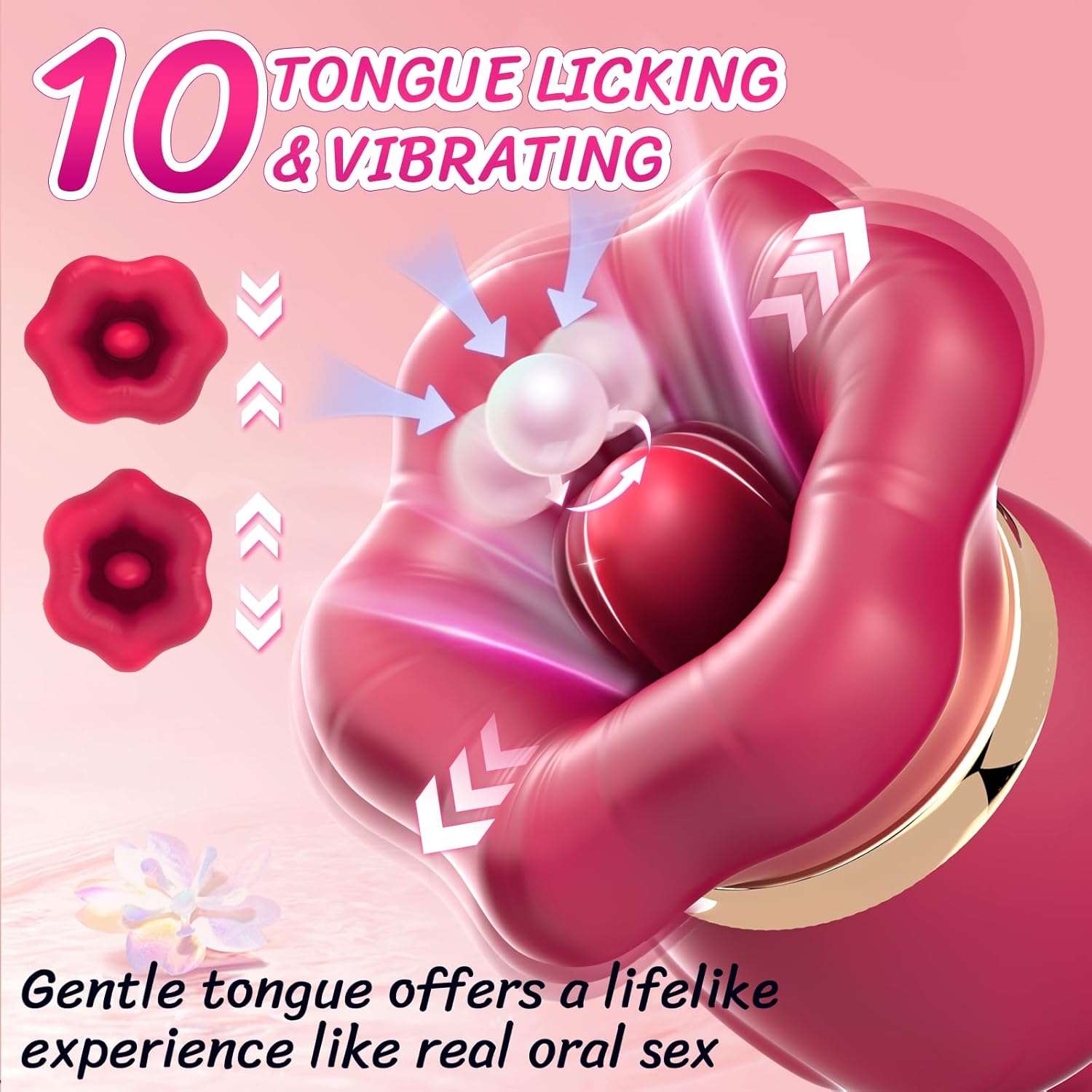 PetalPulse Rose Clitoral Sucking Dildo - SinfulX