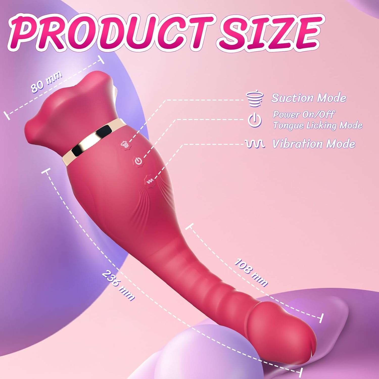 PetalPulse Rose Clitoral Sucking Dildo - SinfulX
