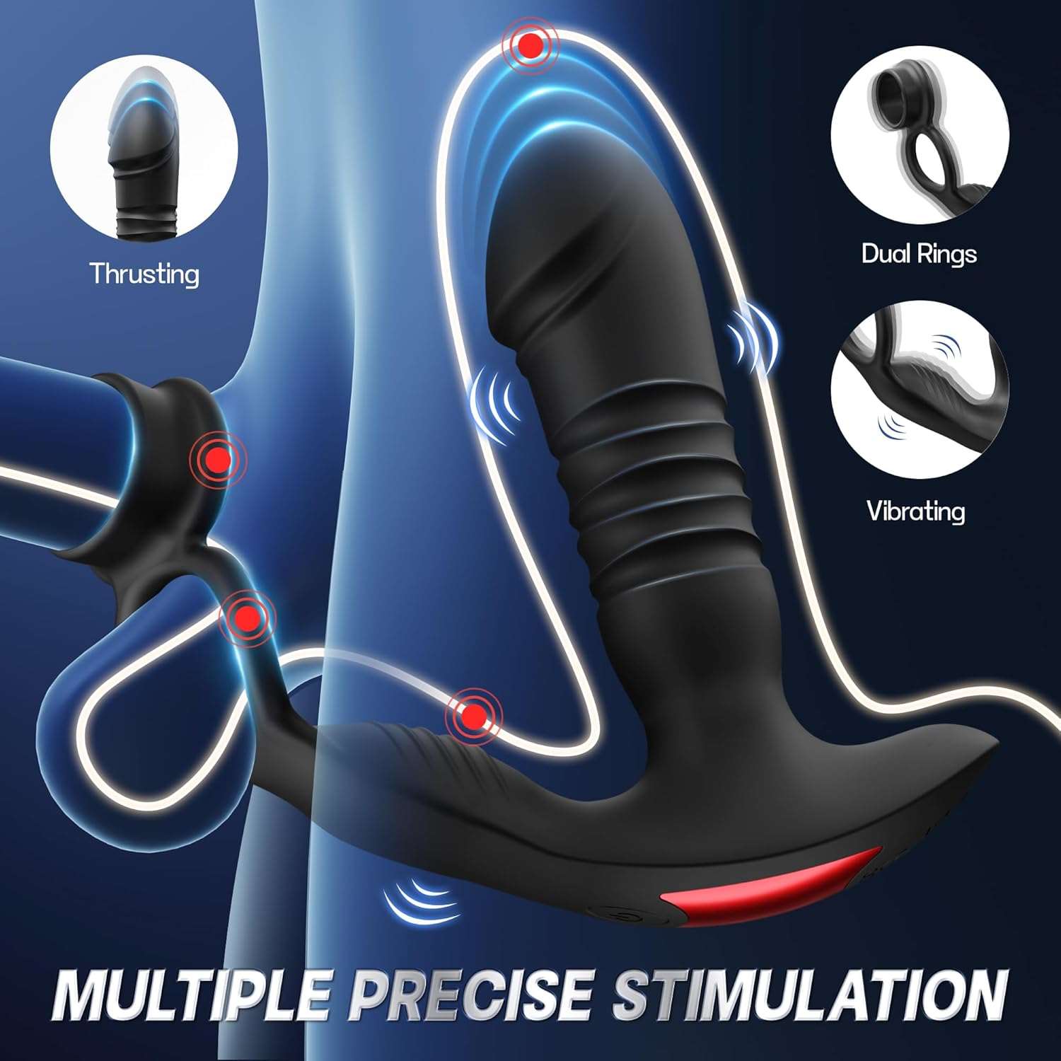 PowerCircle Thrusting Prostate Massager Penis Ring - SinfulX