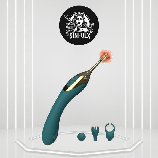 PulseNova Dual-Ended Clitoral G-Spot Vibrator 12 Modes Waterproof - SinfulX - Personal Care > Sexual Wellness > Dual-Ended Stimulator