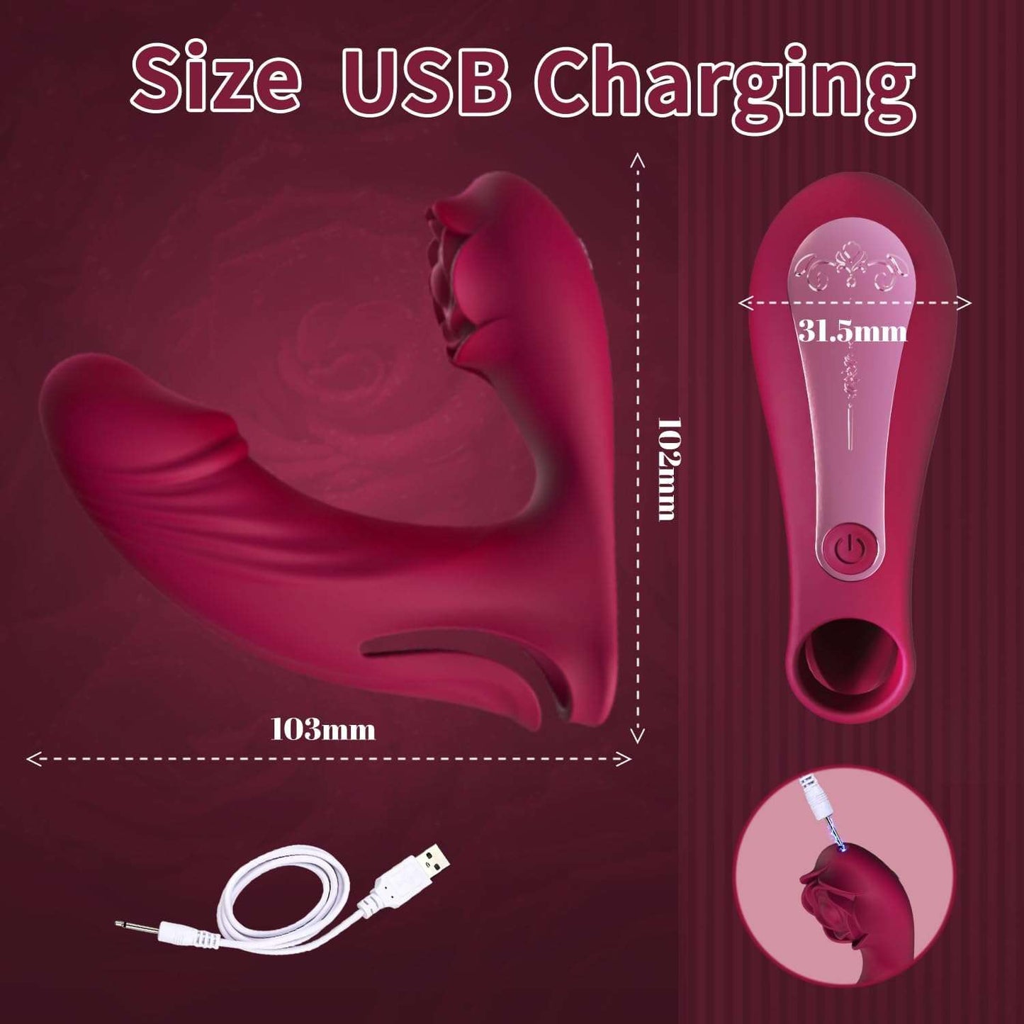 PulseTap Fingering Rose Dildo Vibrator - SinfulX