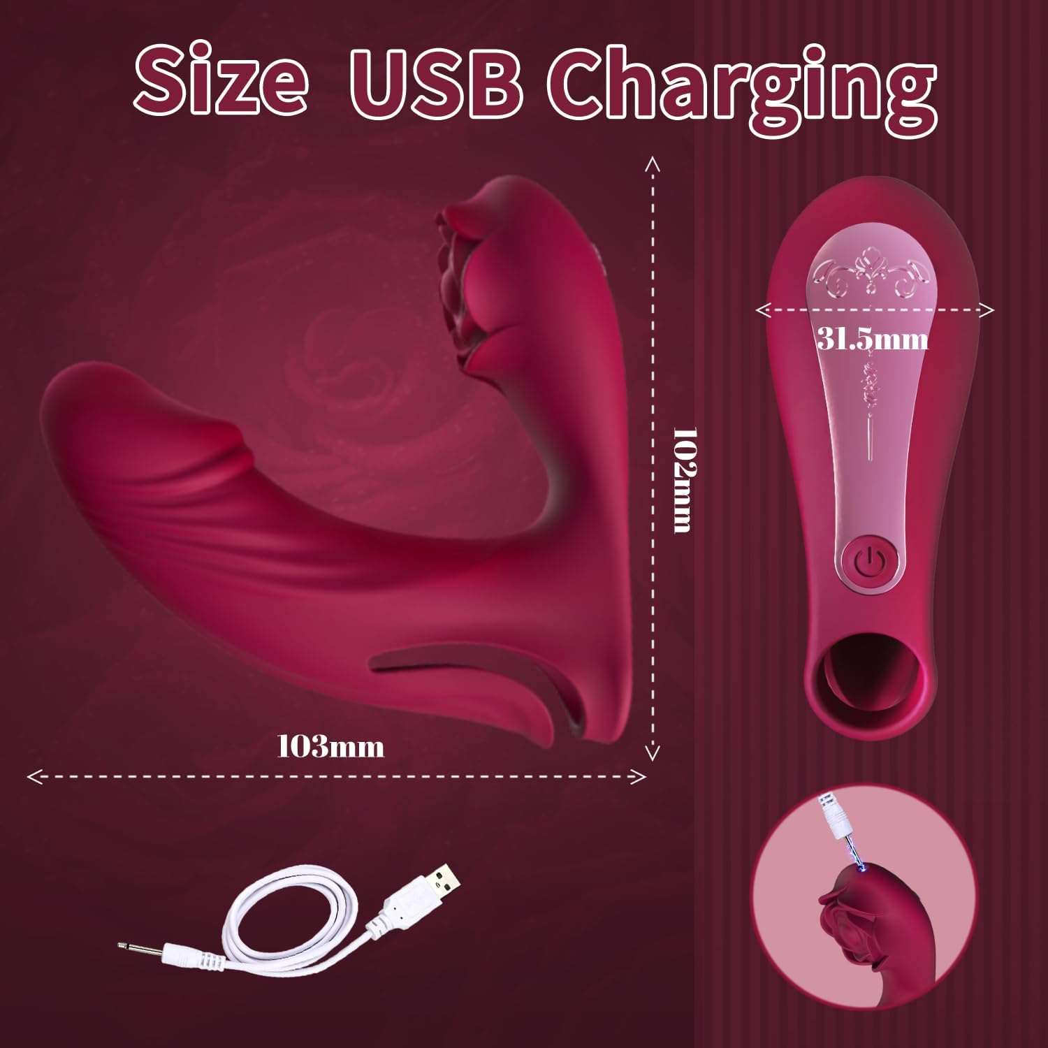 PulseTap Fingering Rose Dildo Vibrator - SinfulX