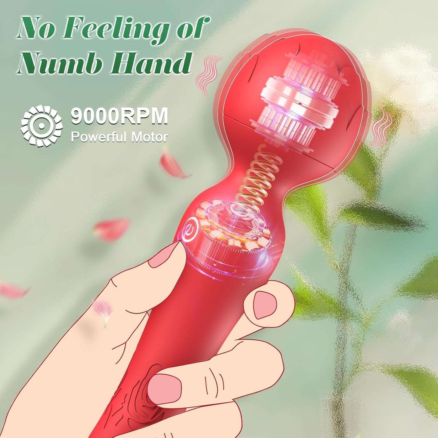 QueenVibe Rose Clit Stimulation Wand Vibrator - SinfulX