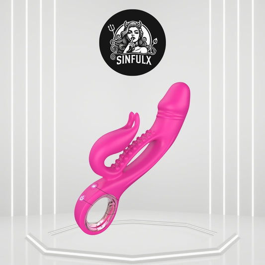 RabbitRush Enhanced Pleasure Dildo Vibrator Clit Massager_SinfulX_premium_sex_toys