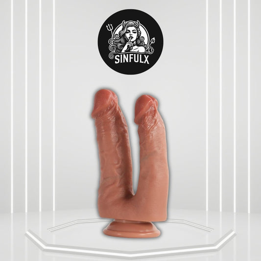 RealForm Double-Ended Dildo Silicone Suction Cup Toy - SinfulX - Personal Care > Sexual Wellness > Dual-Ended Stimulator