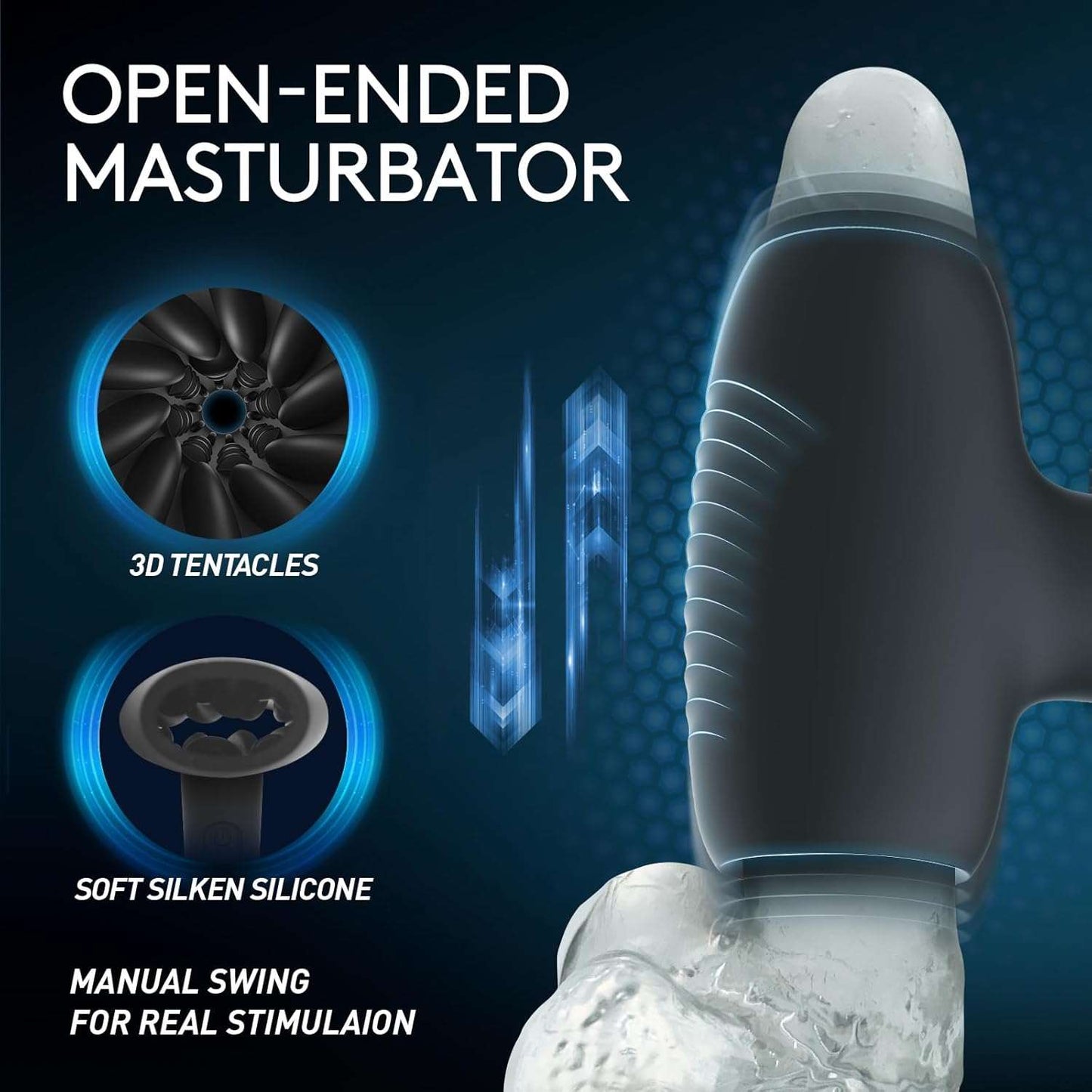 RhythmGuide Vigorous Vibrations Open Ended Masturbator - SinfulX