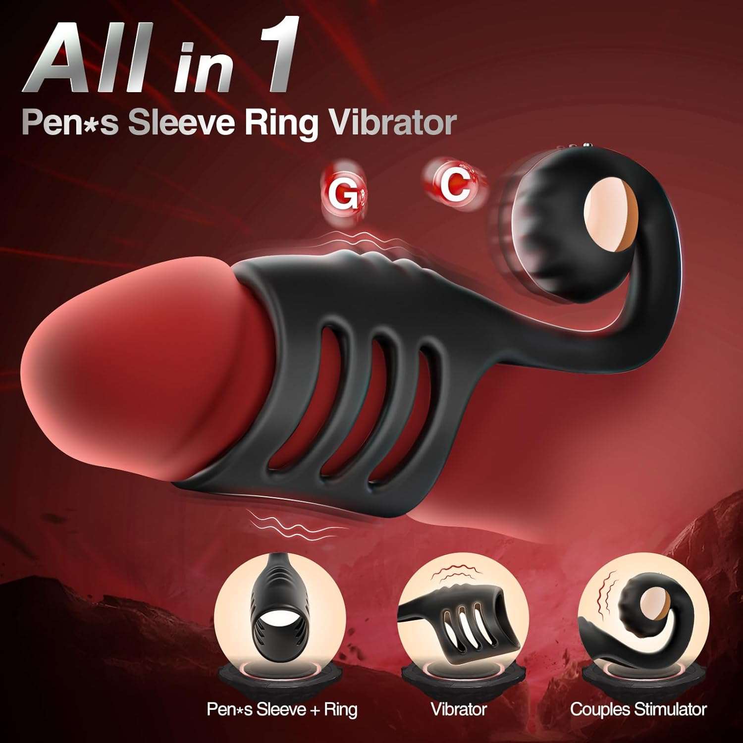 RingFusion Snail Clitoral Massager Penis Sleeve - SinfulX