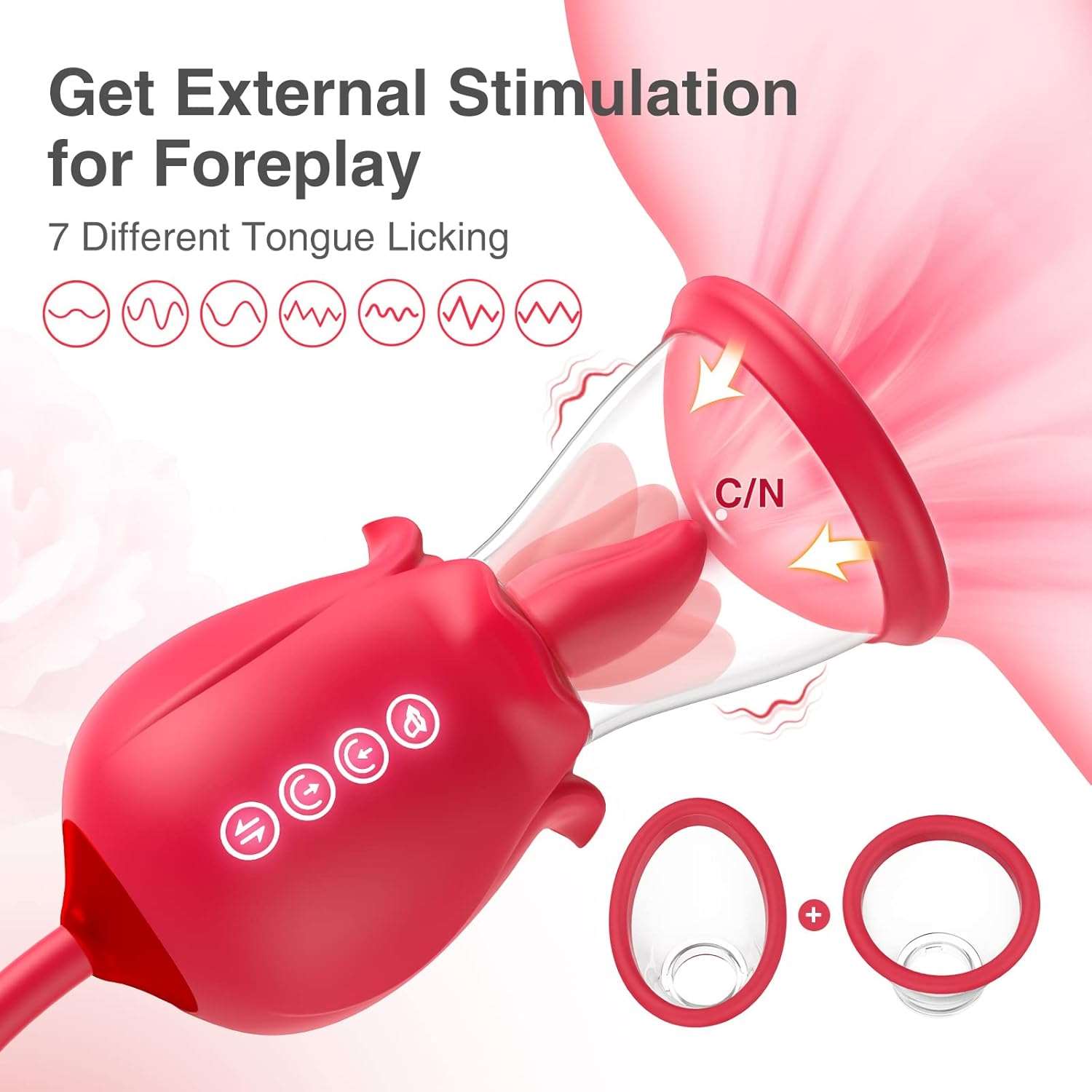 RoseBloom Clit Suction Dildo Vibrator - SinfulX