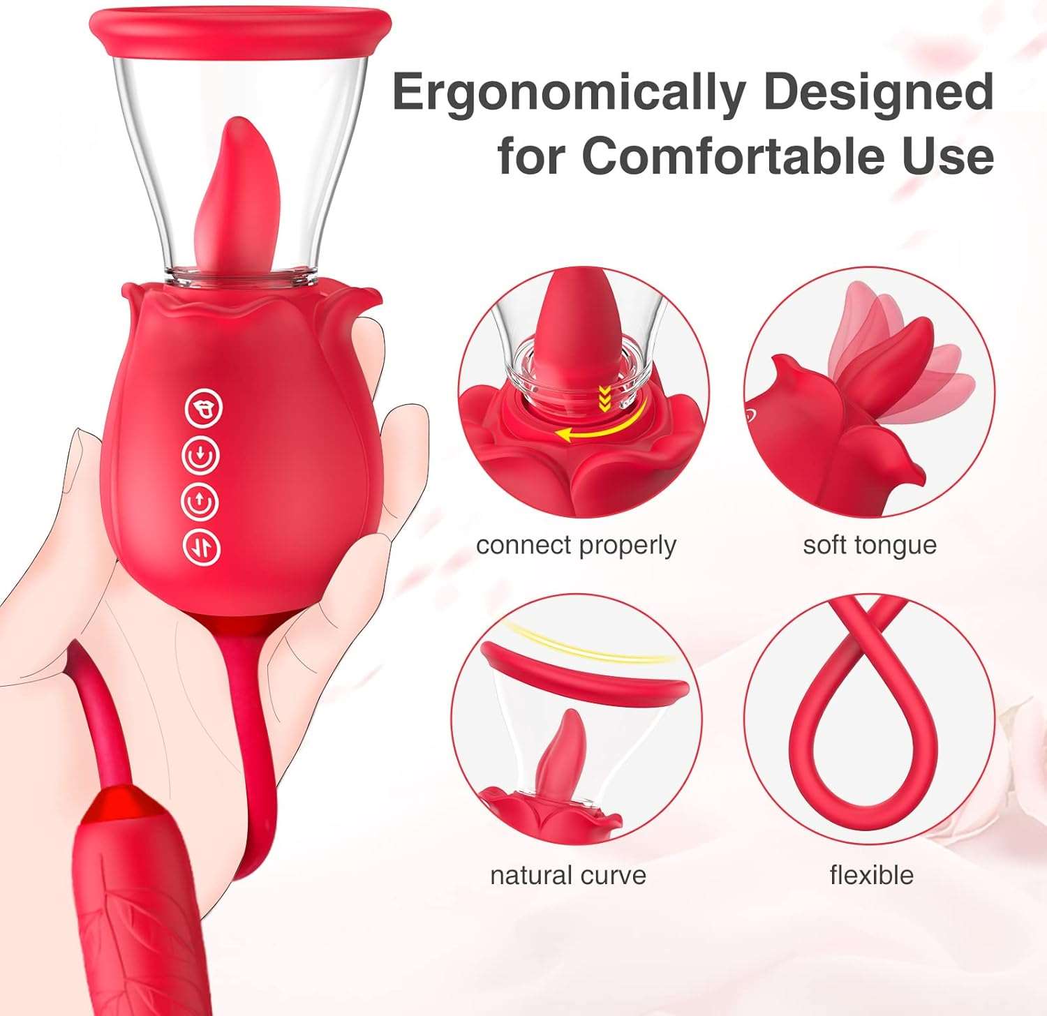 RoseBloom Clit Suction Dildo Vibrator - SinfulX