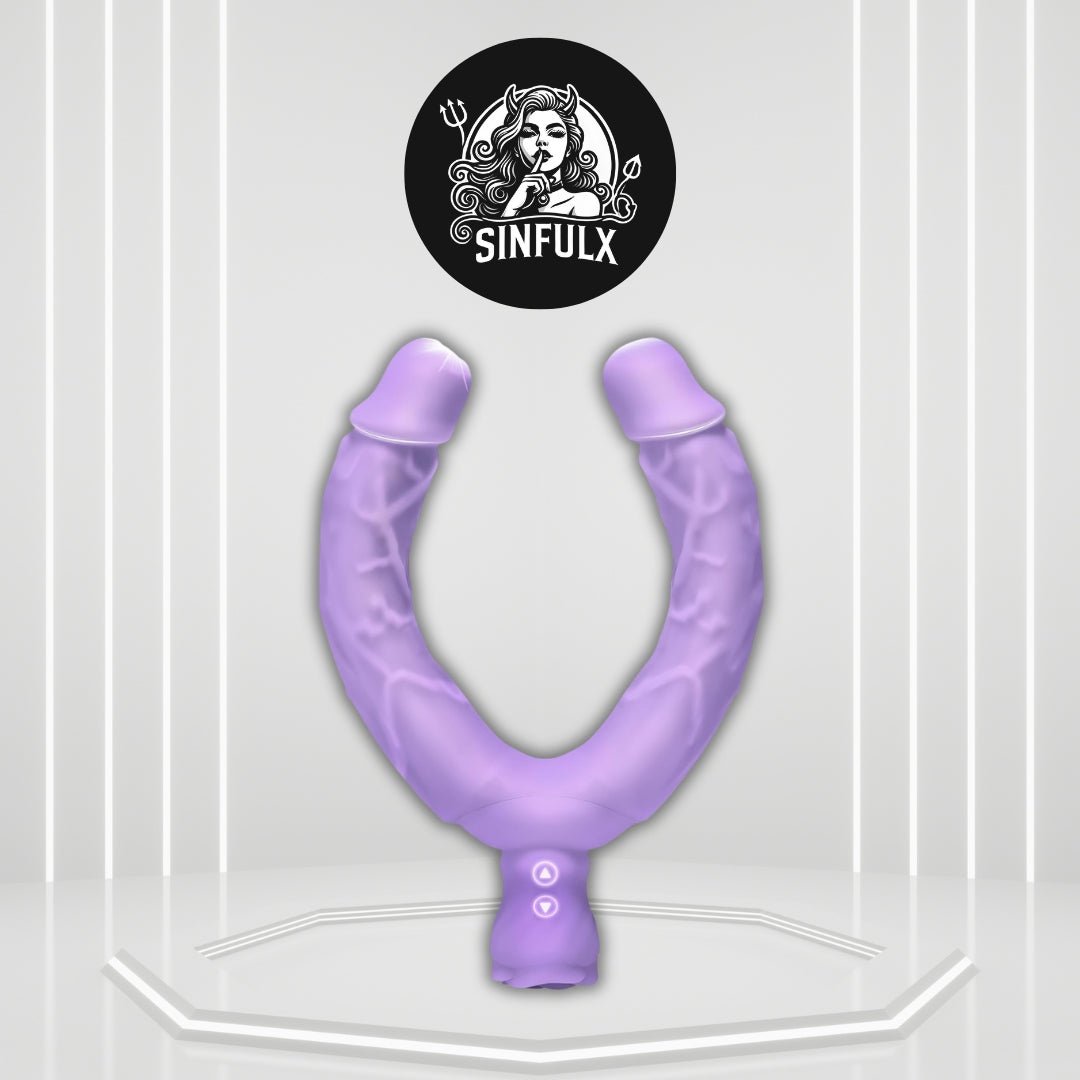 RoseFlex 15.75” Double-Ended Vibrating Dildo 10 Modes - SinfulX - Personal Care > Sexual Wellness > Dual-Ended Stimulator