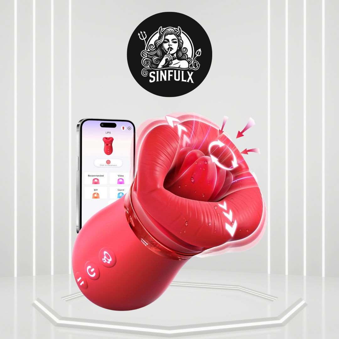 RoseLick App Control Rotating Tongue Clit Stimulator - SinfulX