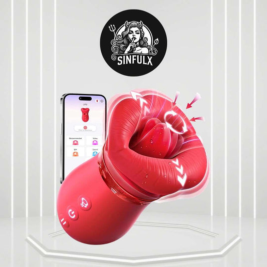 RoseLick App Control Rotating Tongue Clit Stimulator - SinfulX