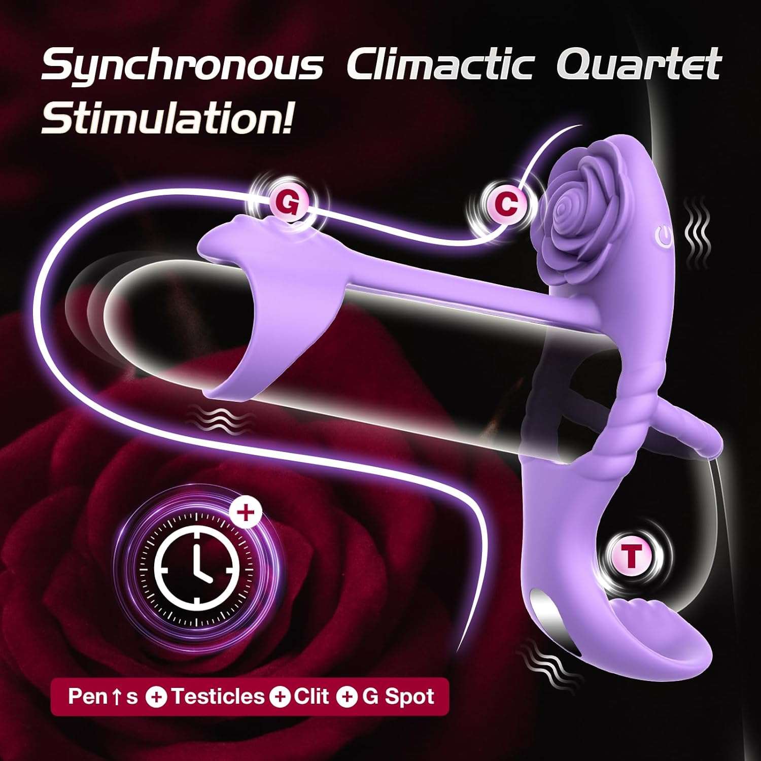 RoseWrap Vibrating Penis Ring for Couples - SinfulX