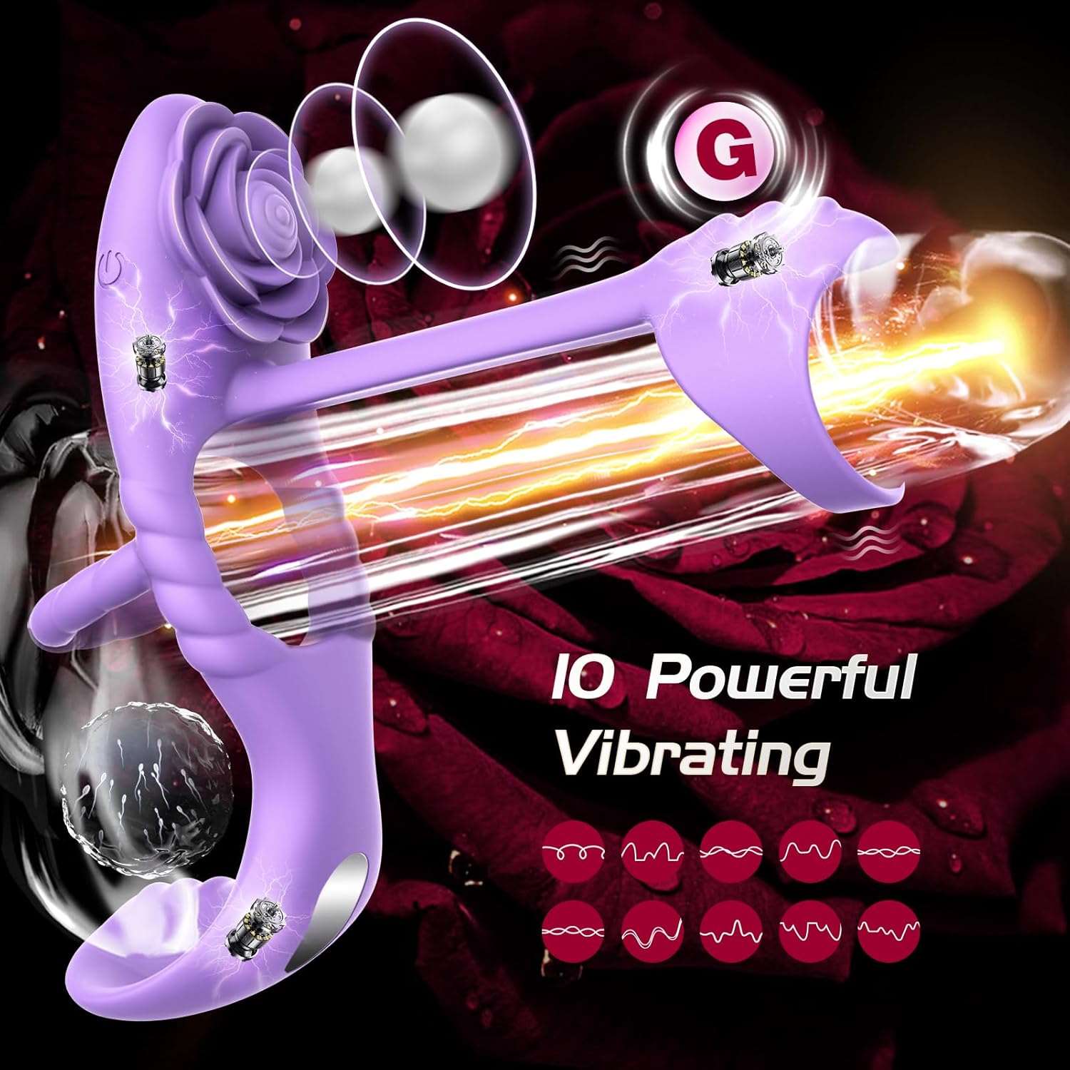 RoseWrap Vibrating Penis Ring for Couples - SinfulX